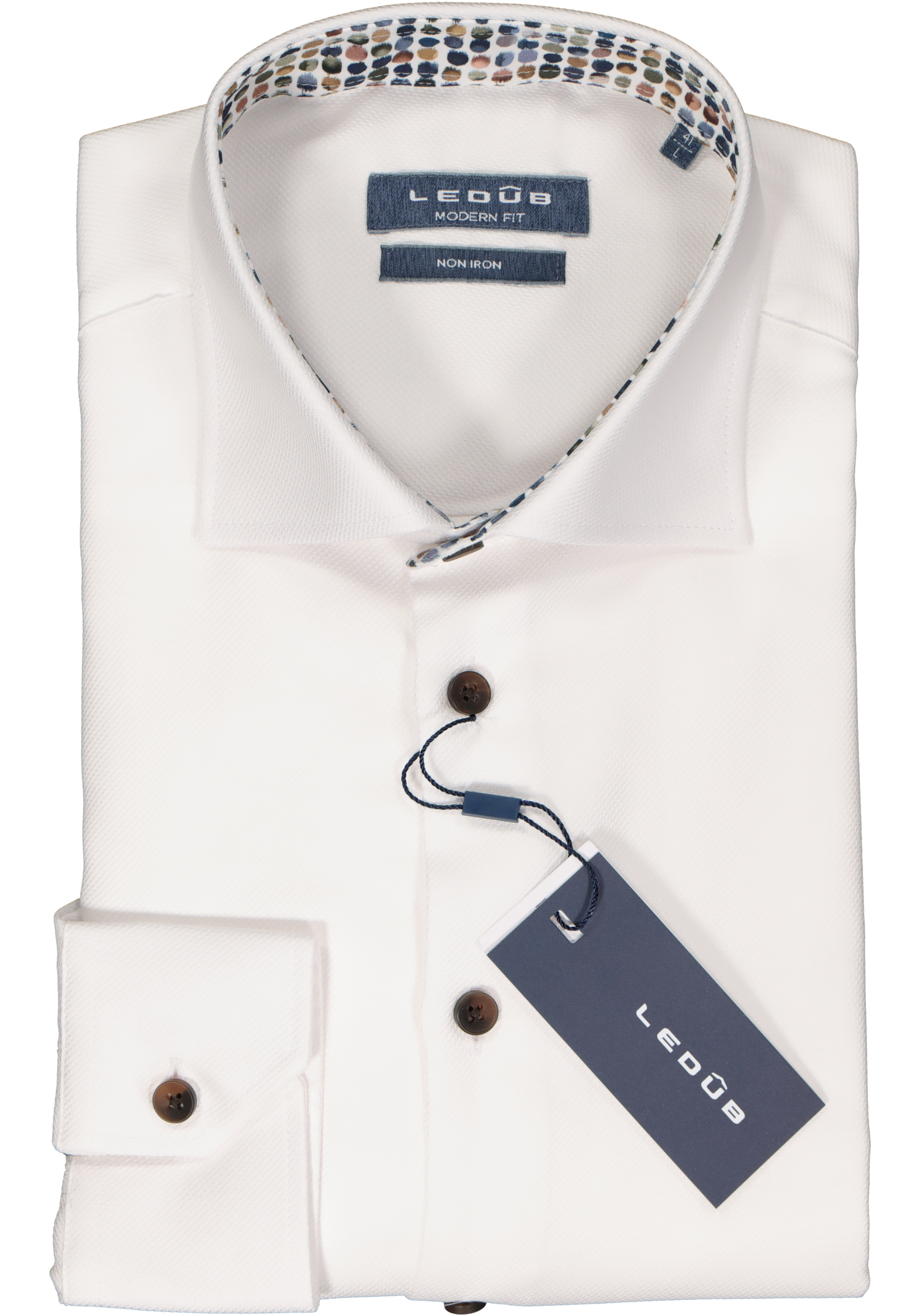 Ledub modern fit overhemd, wit