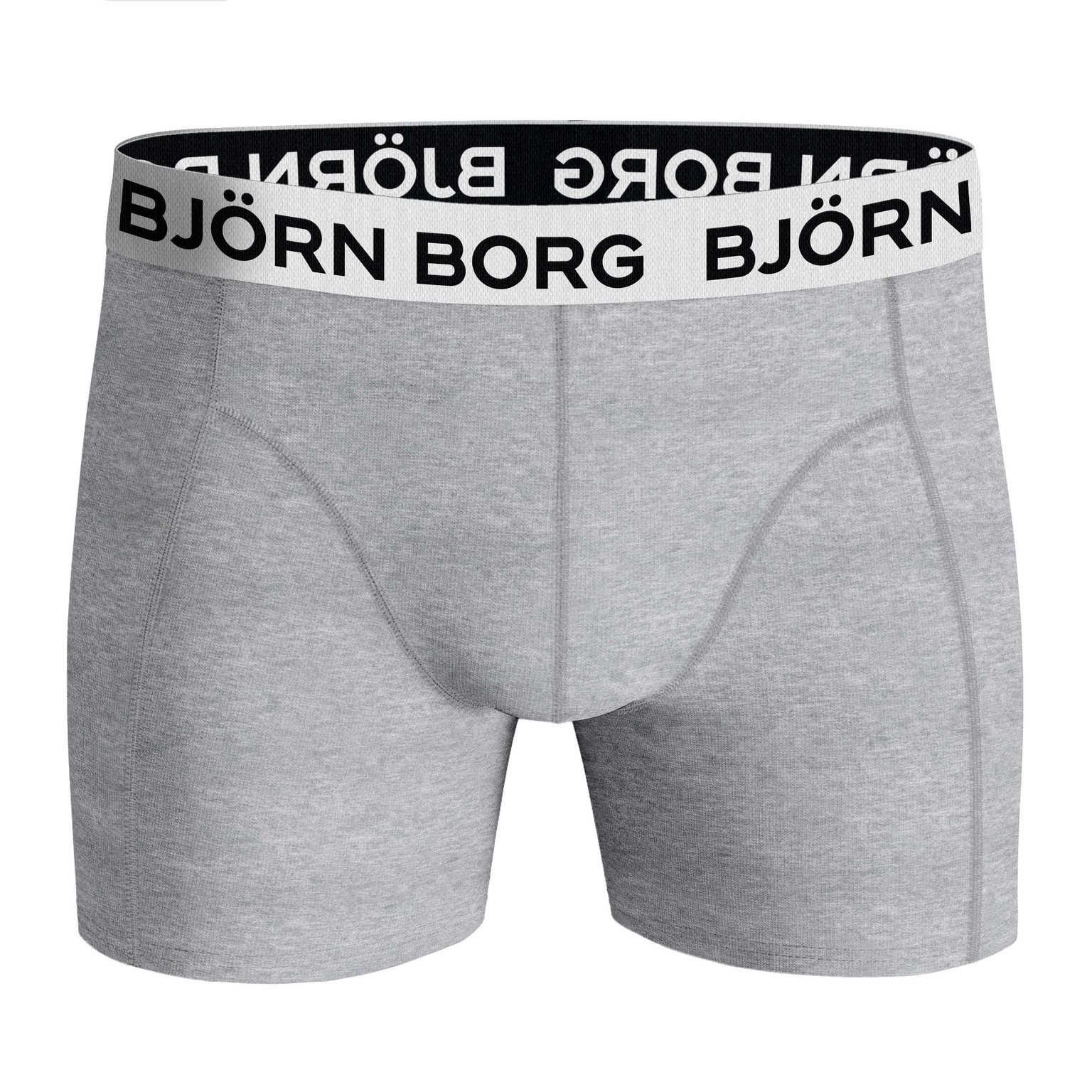 Bjorn Borg Cotton Stretch boxers, heren boxers normale lengte (2-pack), zwart en grijs