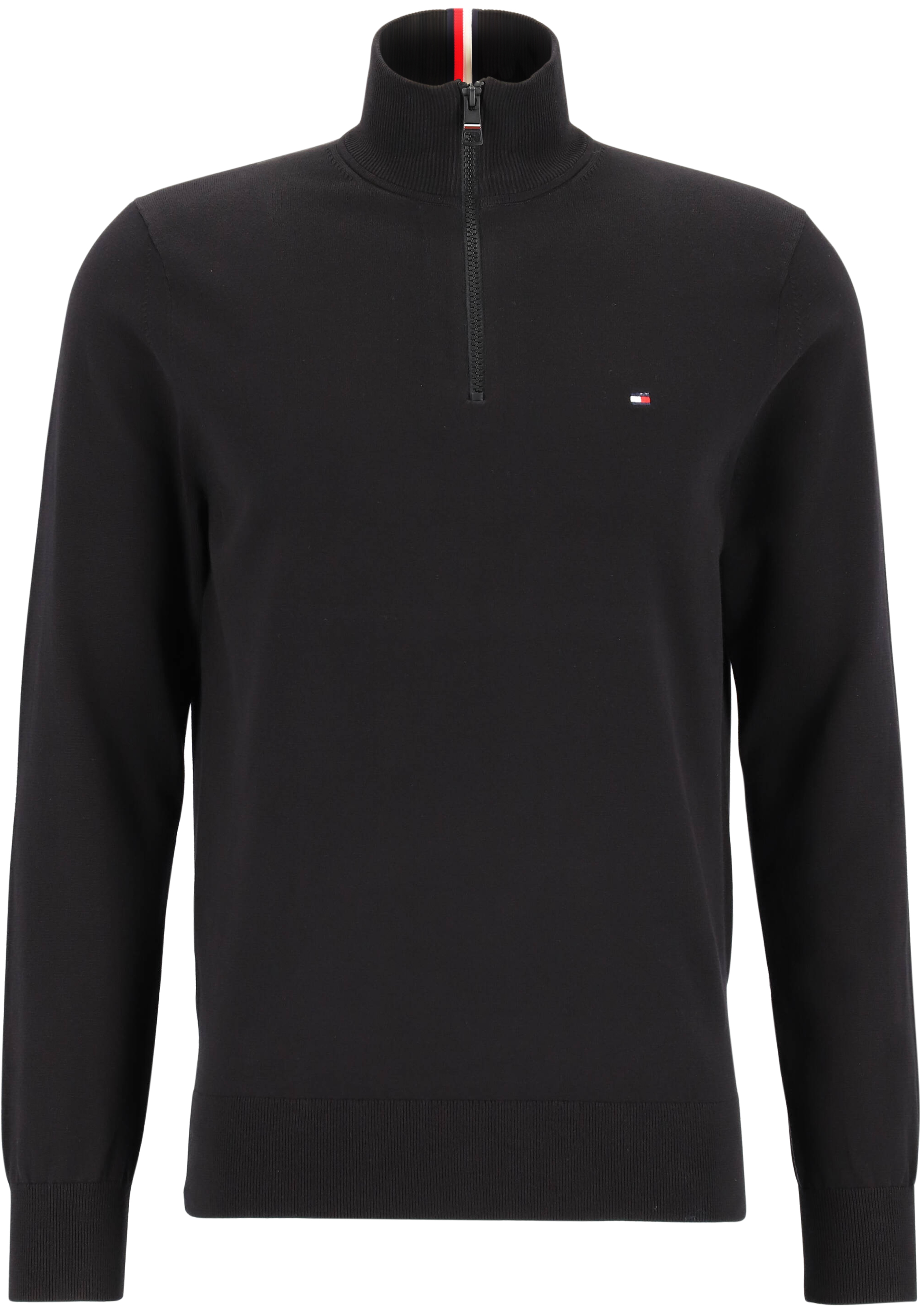Tommy Hilfiger schipperstrui katoen, 1985 zip mock, zwart (Black)
