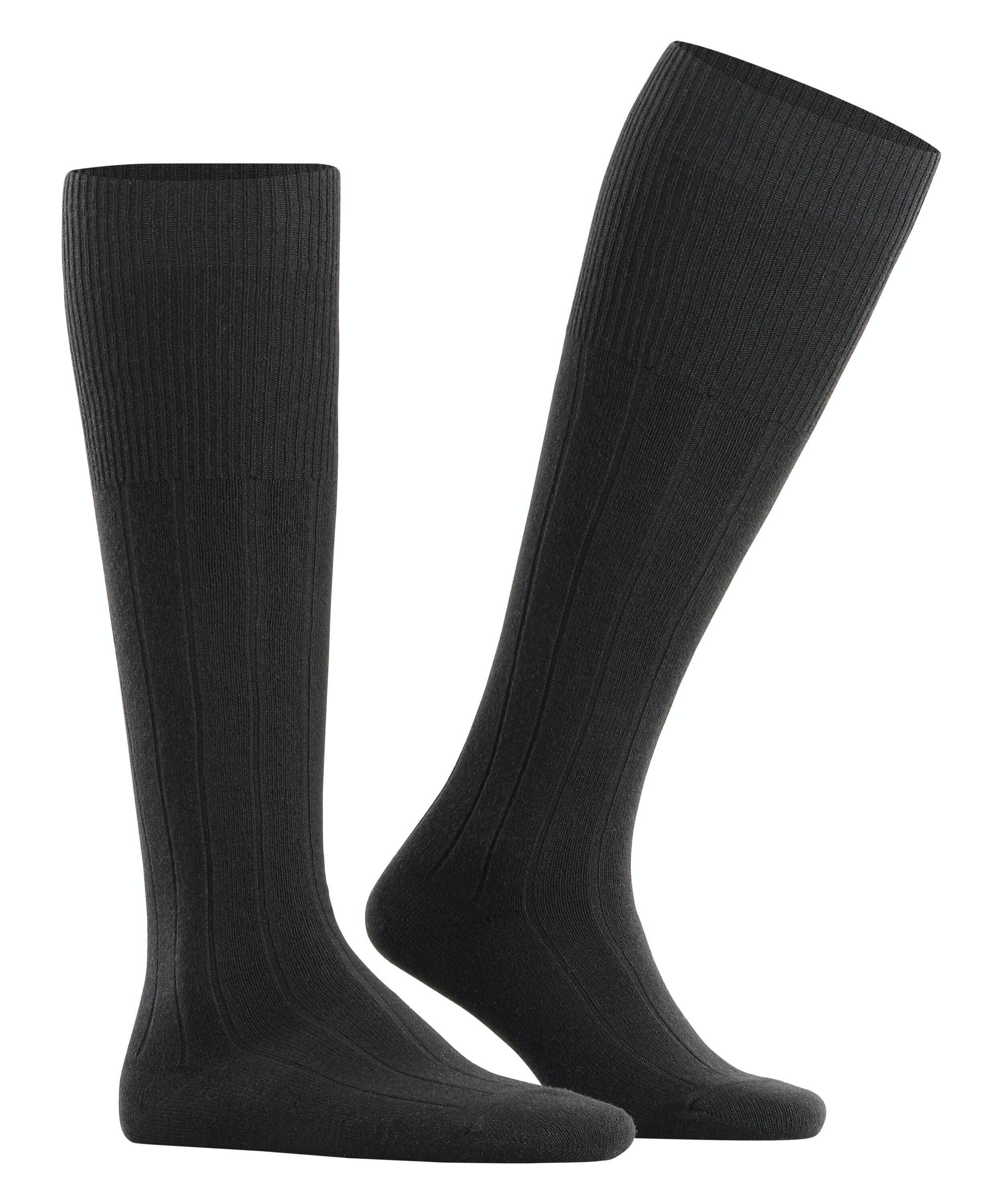 FALKE Lhasa Rib heren kniekousen zwart (black)