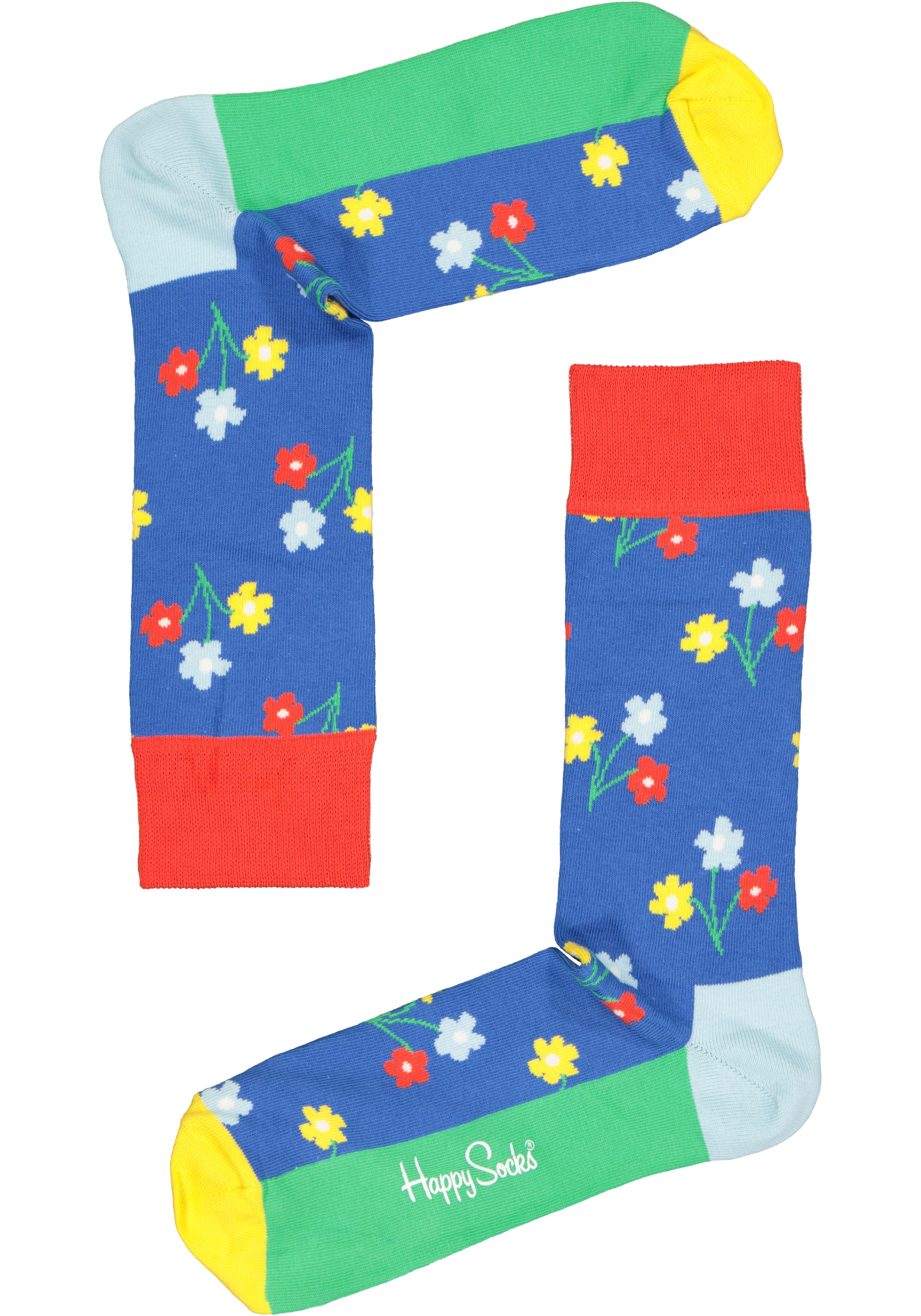 Happy Socks Bouquet Sock, bloemmig blauw