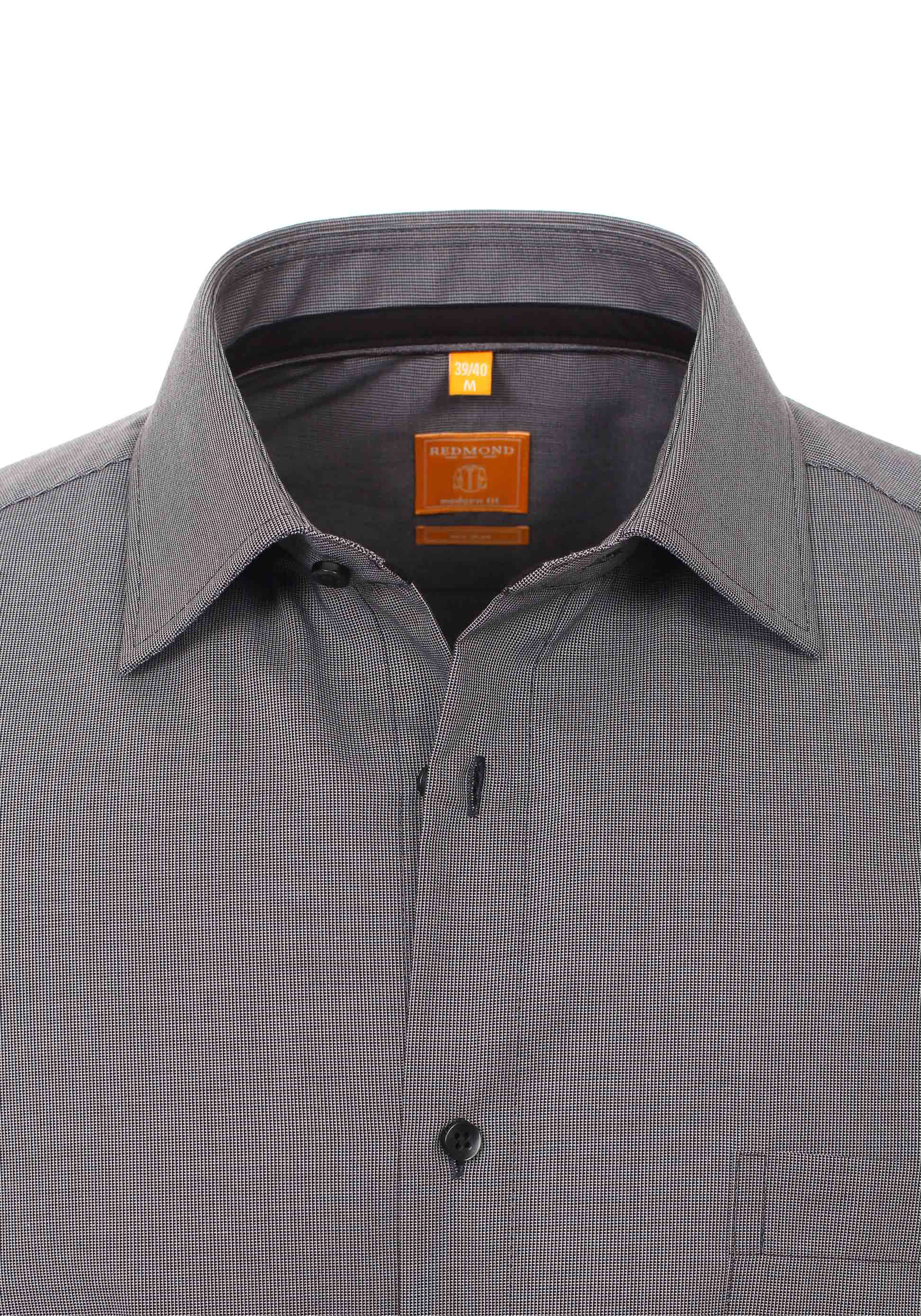 Redmond modern fit overhemd, antraciet (contrast)  