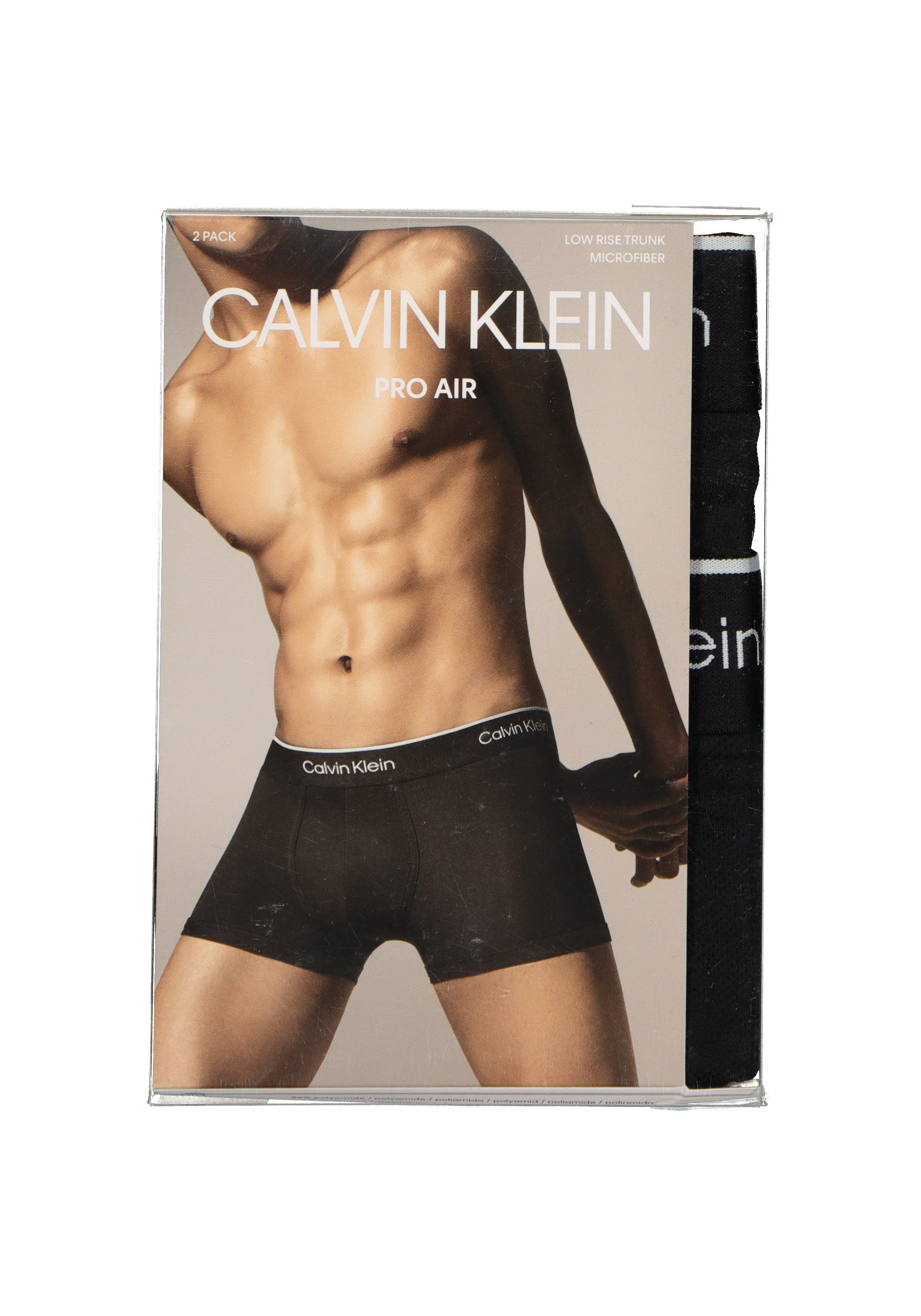 Calvin Klein Pro micro low rise trunks (2-pack), microfiber lage heren boxers kort, zwart