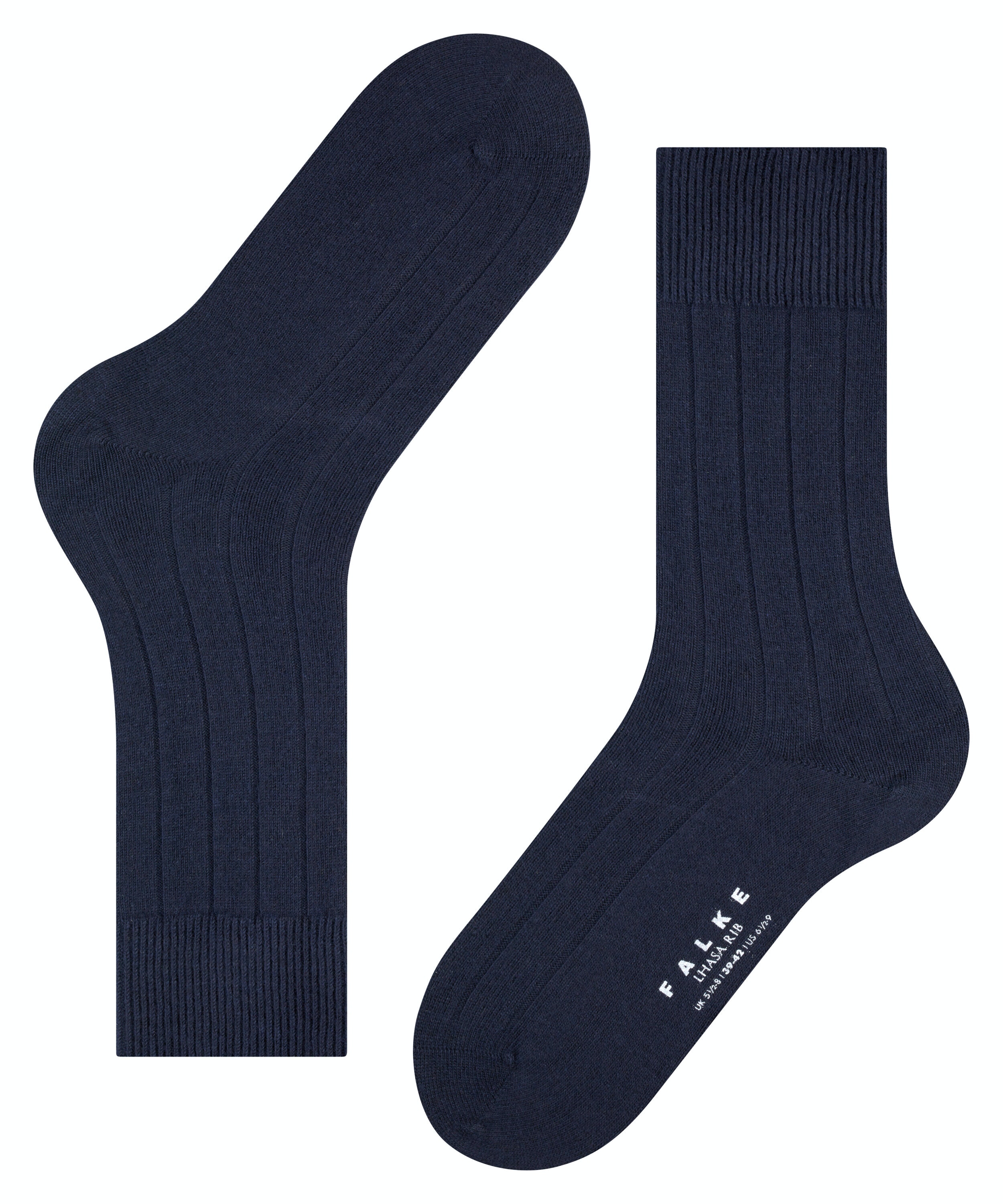FALKE Lhasa Rib herensokken, blauw (dark navy)