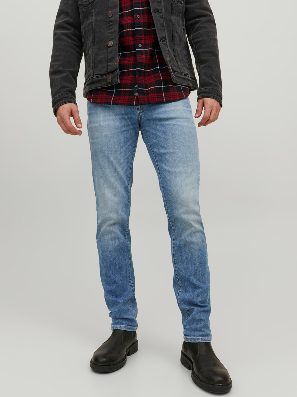 JACK & JONES Tim Davis regular fit, heren jeans, denimblauw