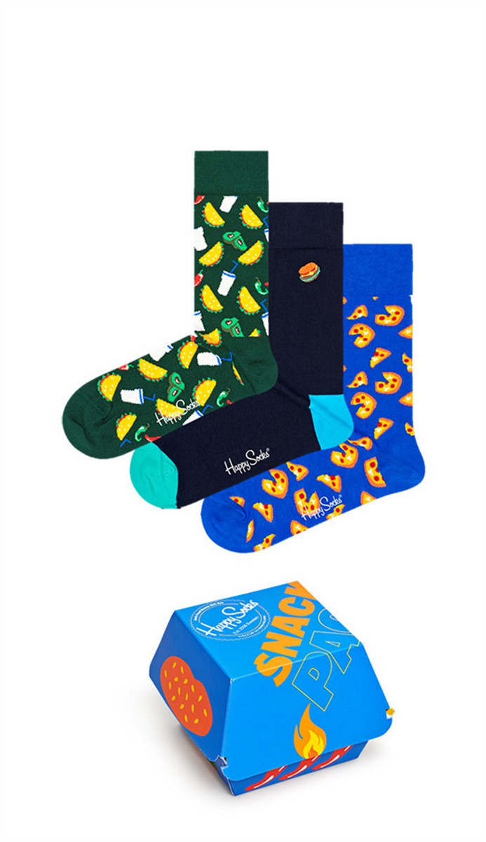 Happy Socks Junk Food Socks Gift Set (3-pack), unisex sokken in cadeauverpakking