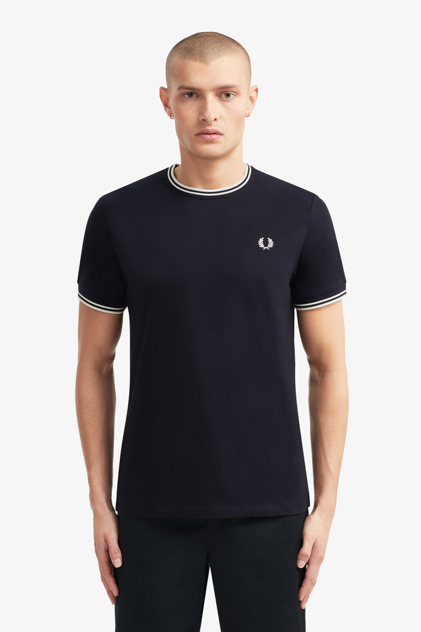 Fred Perry Twin Tipped regular fit T-shirt M1588, korte mouw O-hals, blauw
