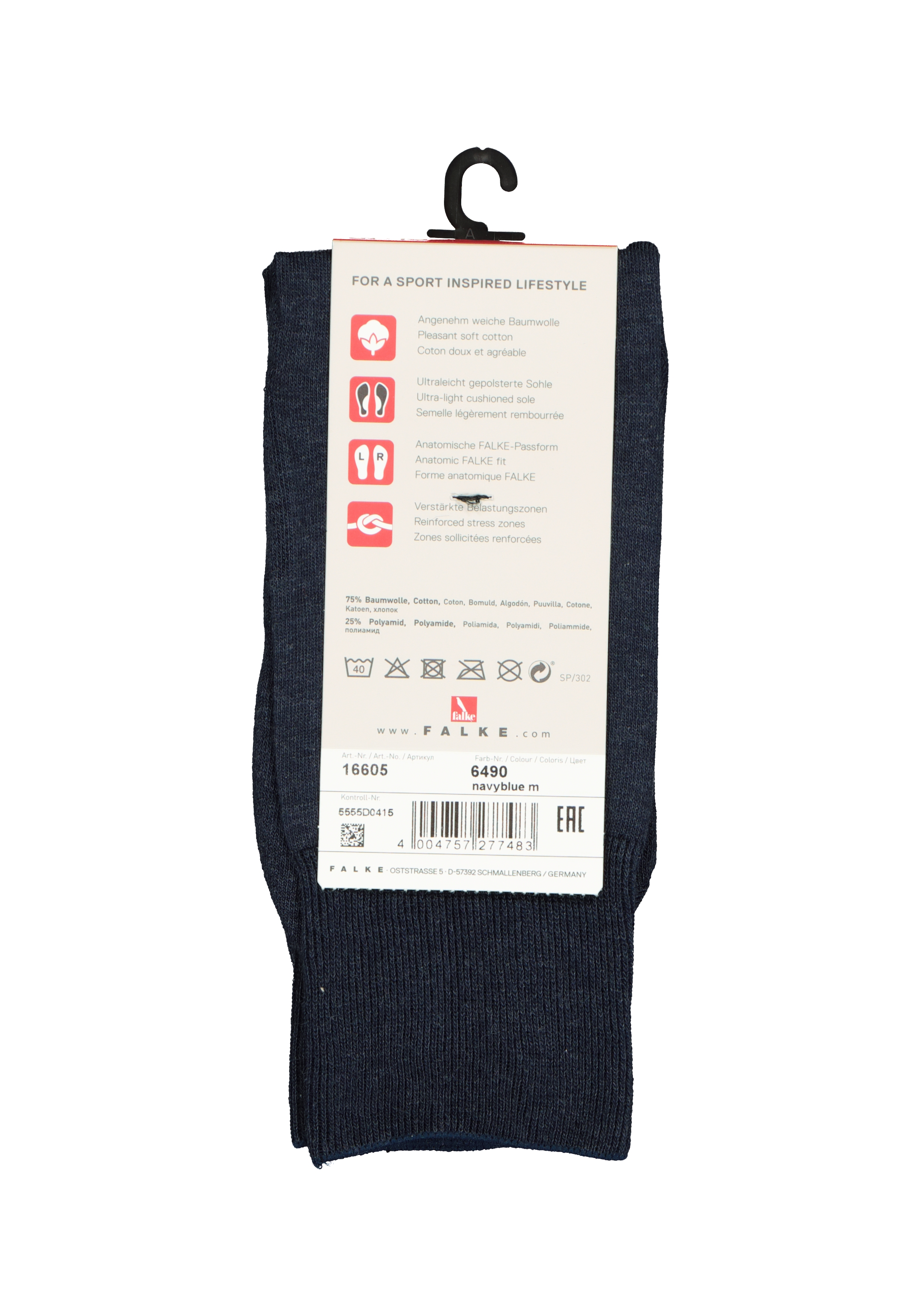 FALKE Run unisex sokken, marine blauw melange (navy blue melange)