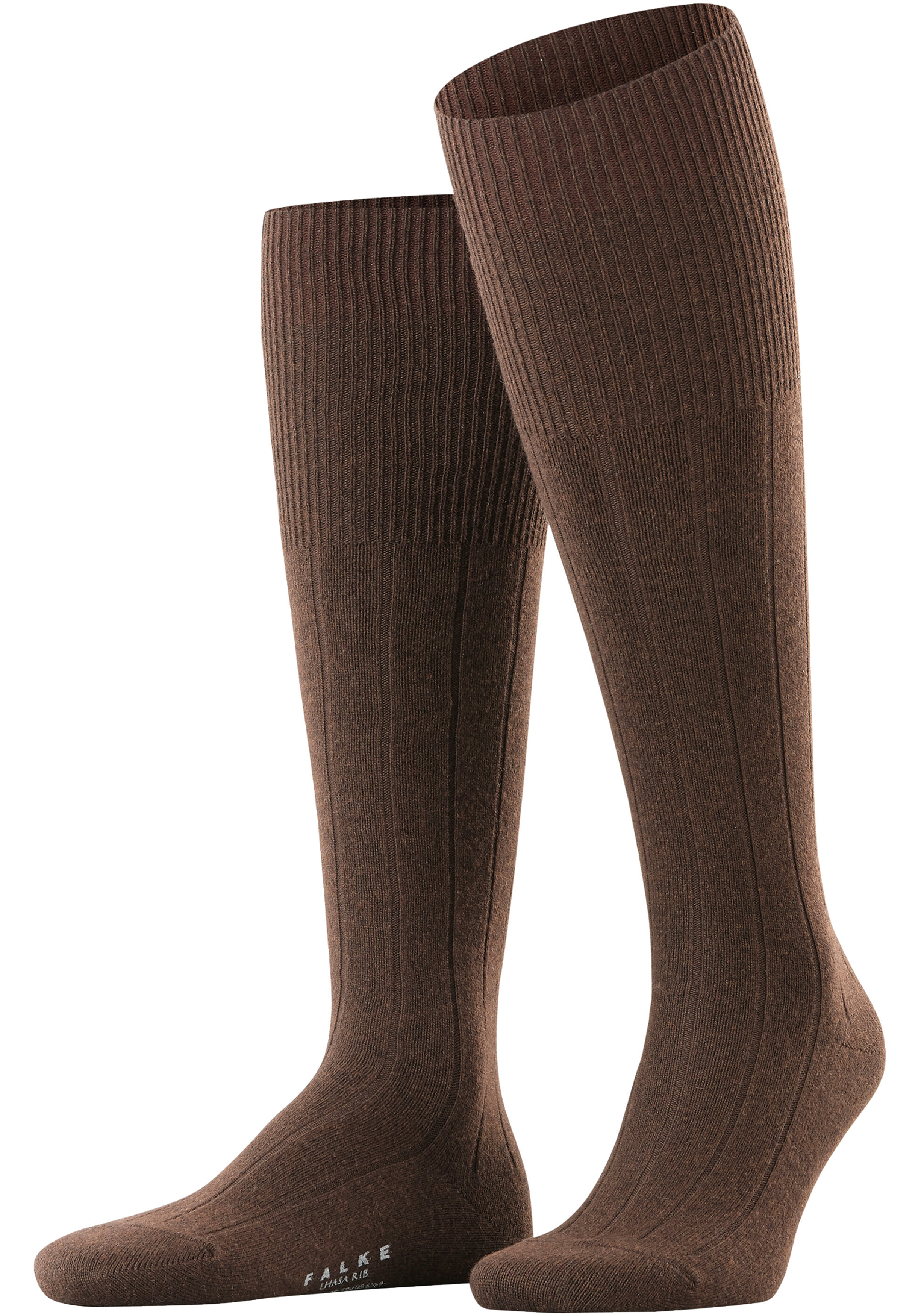 FALKE Lhasa Rib heren kniekousen, bruin (brown)