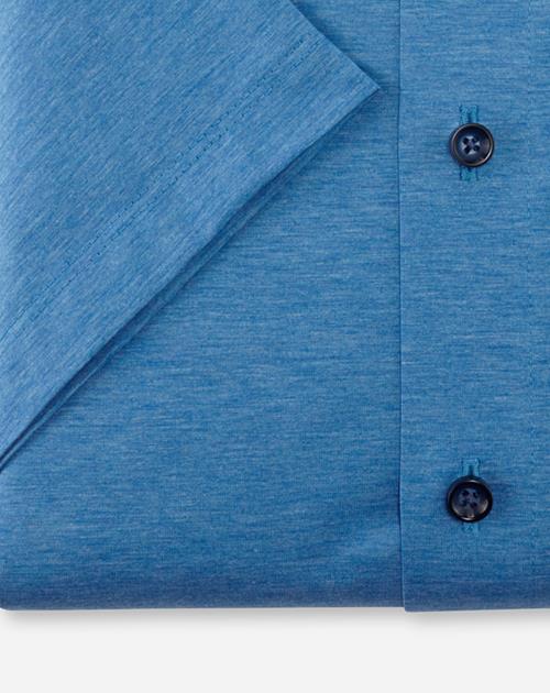 OLYMP Luxor 24/7 modern fit overhemd, korte mouw, Dynamic Flex, blauw