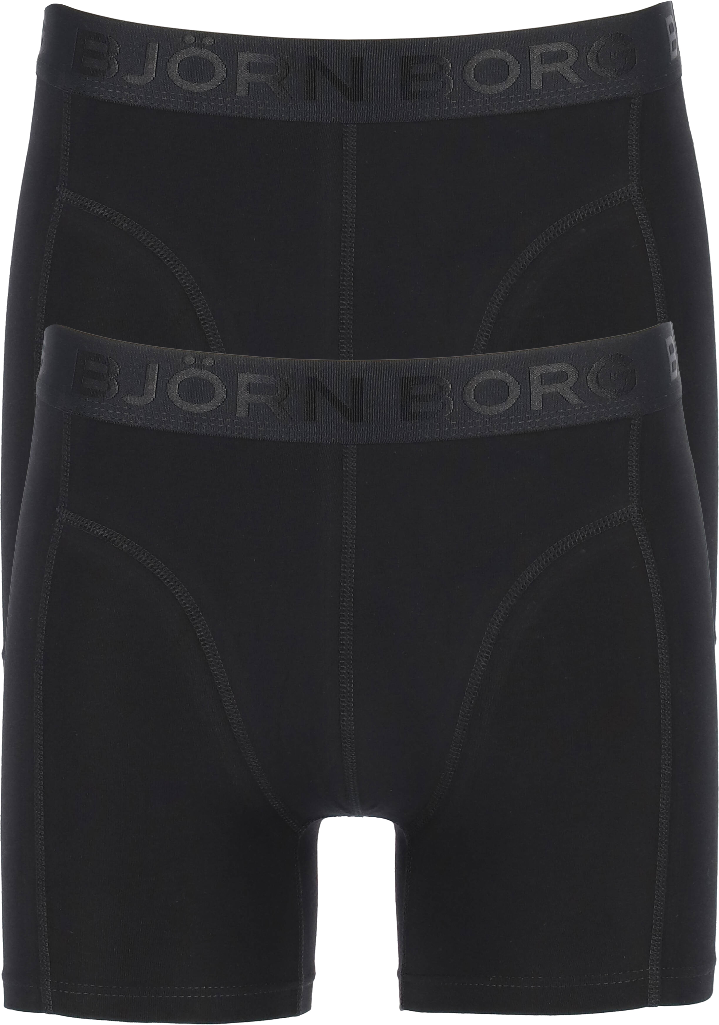 Bjorn Borg Cotton Stretch Shorts (2-pack), heren boxers normale lengte, zwart