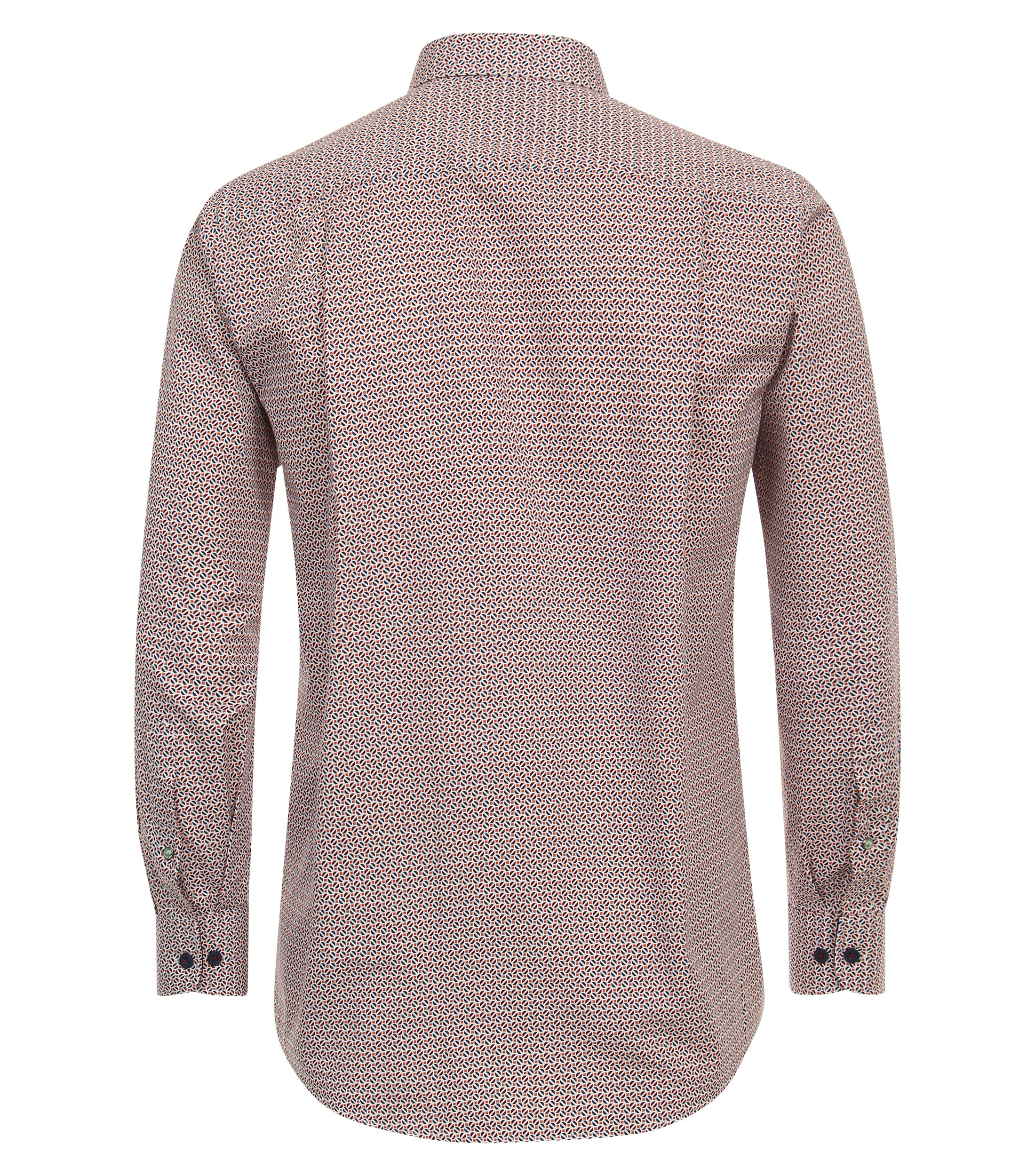 Redmond comfort fit overhemd, popeline, rood dessin - 242070111-50