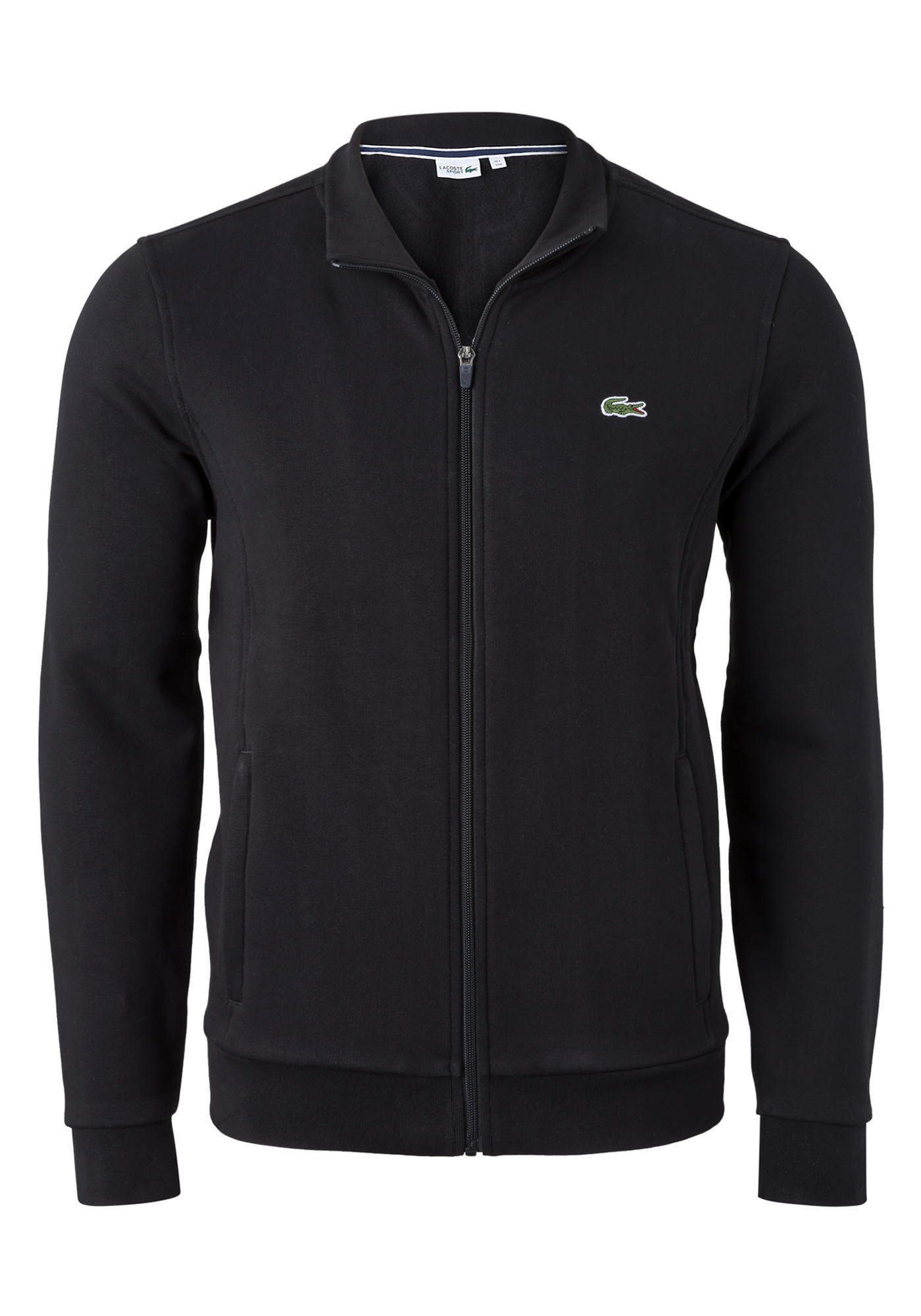 Lacoste heren sweatvest, met rits, zwart