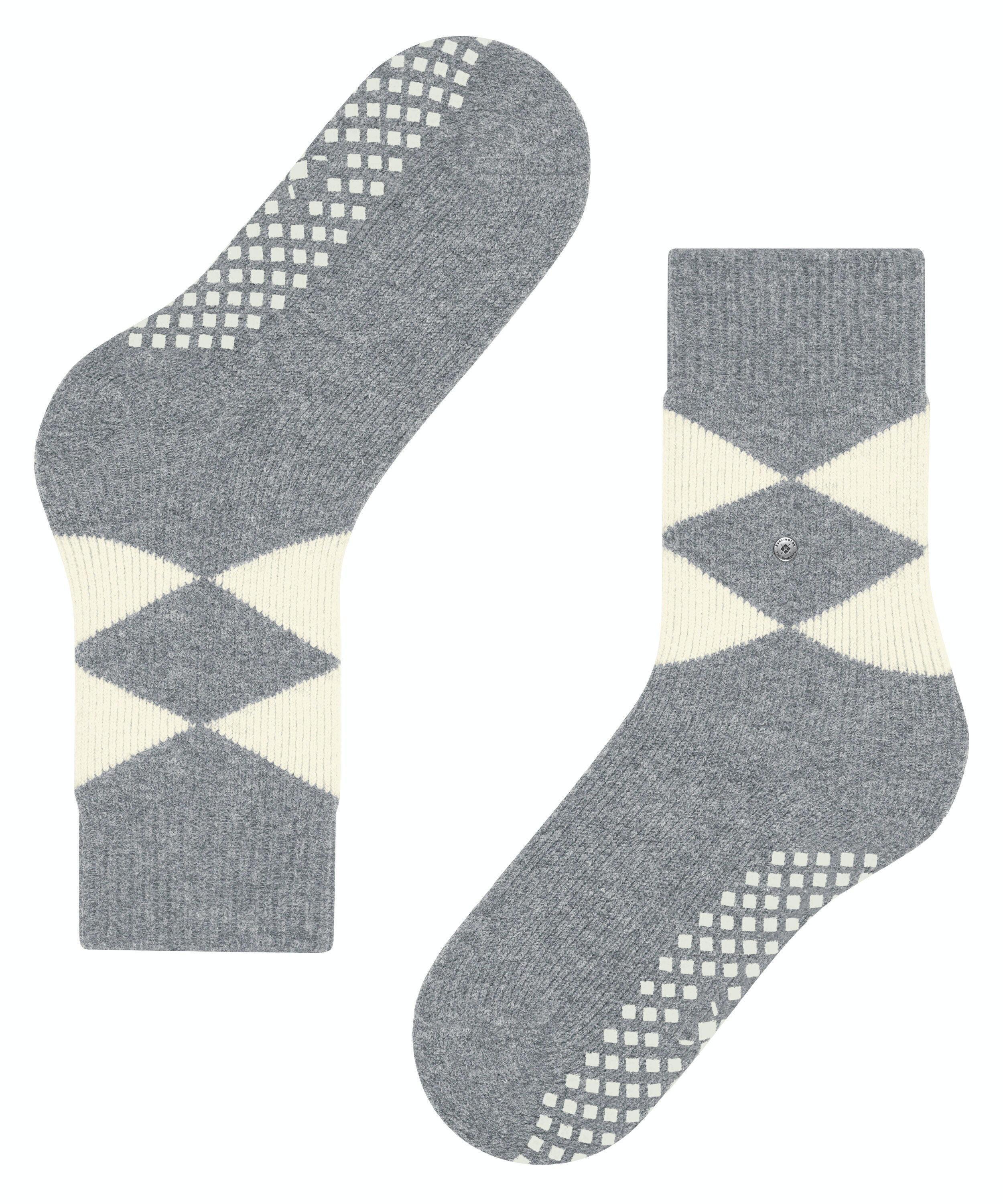 Burlington Cosy Argyle damessokken, grijs (grey mel.)