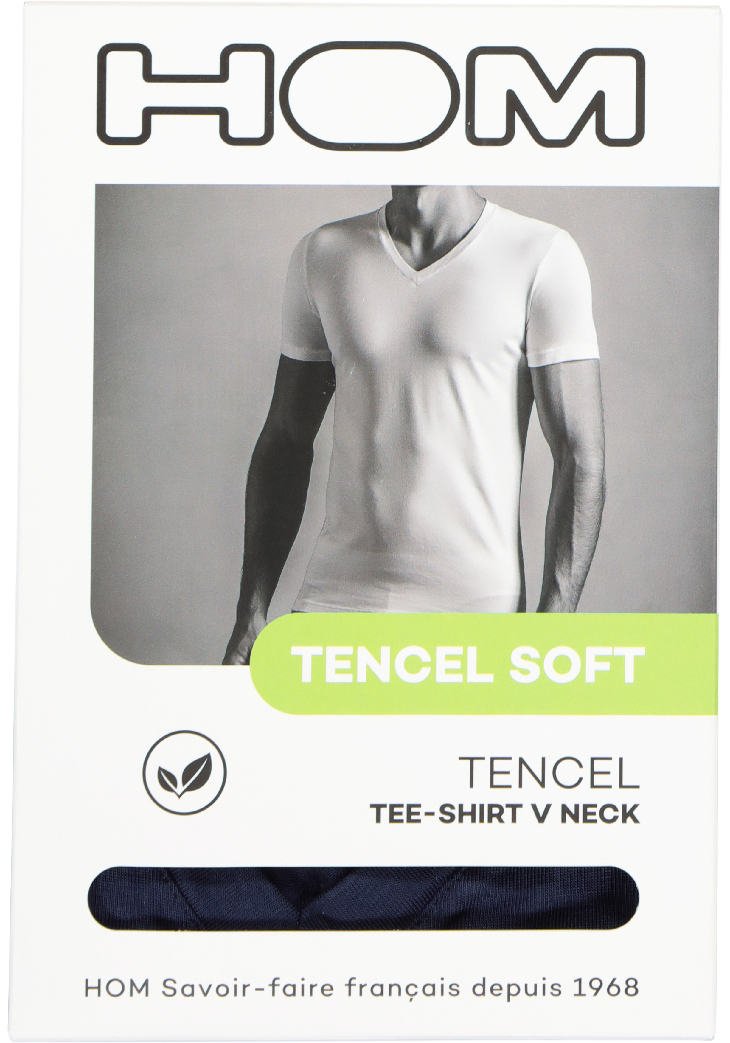 HOM Tencel soft tee-shirt v neck (1-pack), heren T-shirt V-hals, donkerblauw