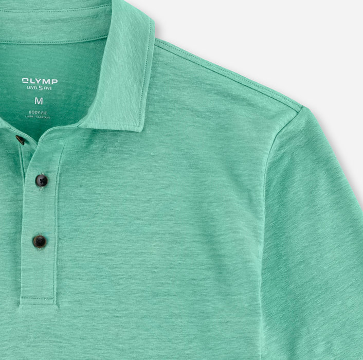OLYMP Polo Level 5 Casual, slim fit polo, groen