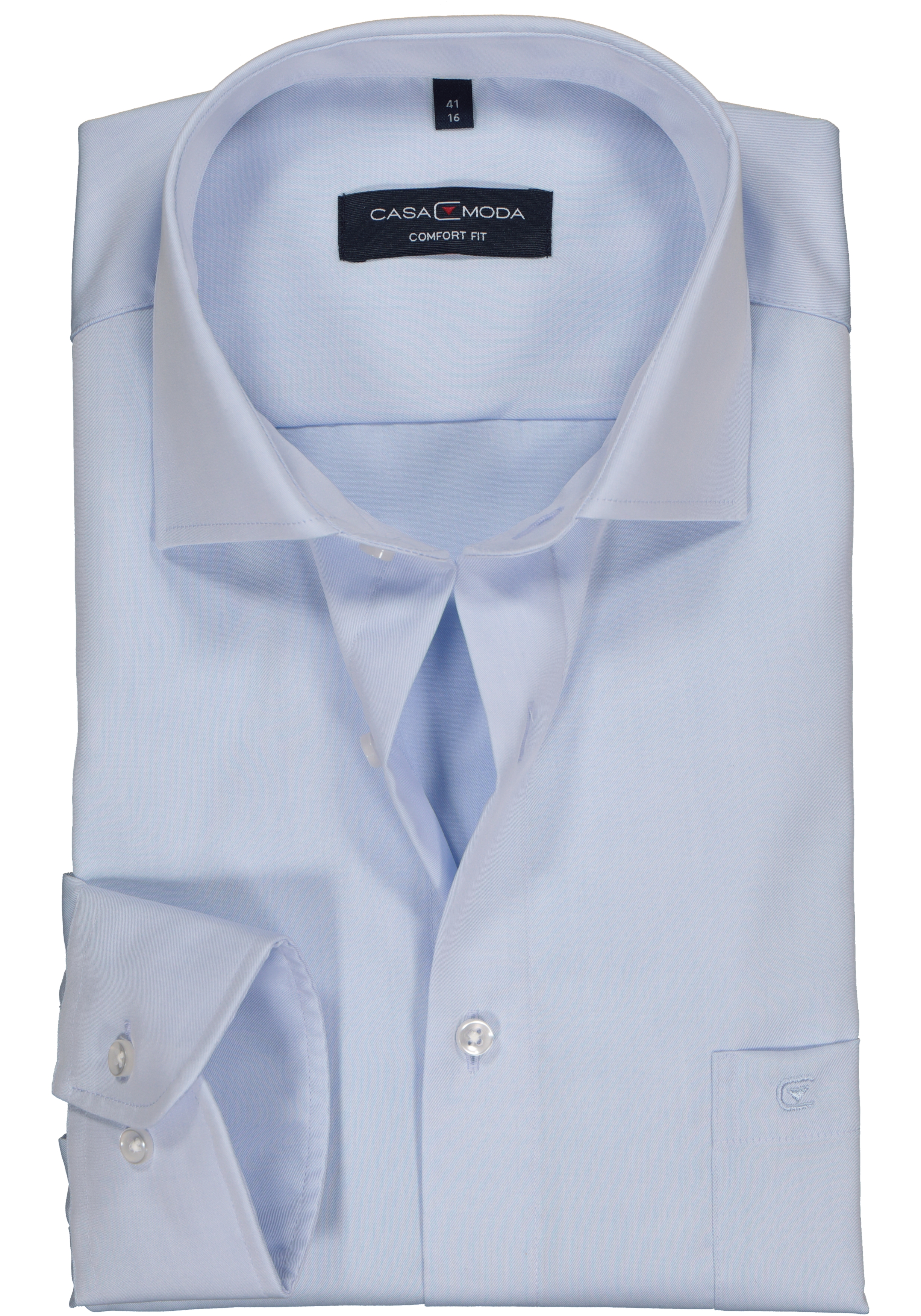 CASA MODA comfort fit overhemd, mouwlengte 7, twill, blauw