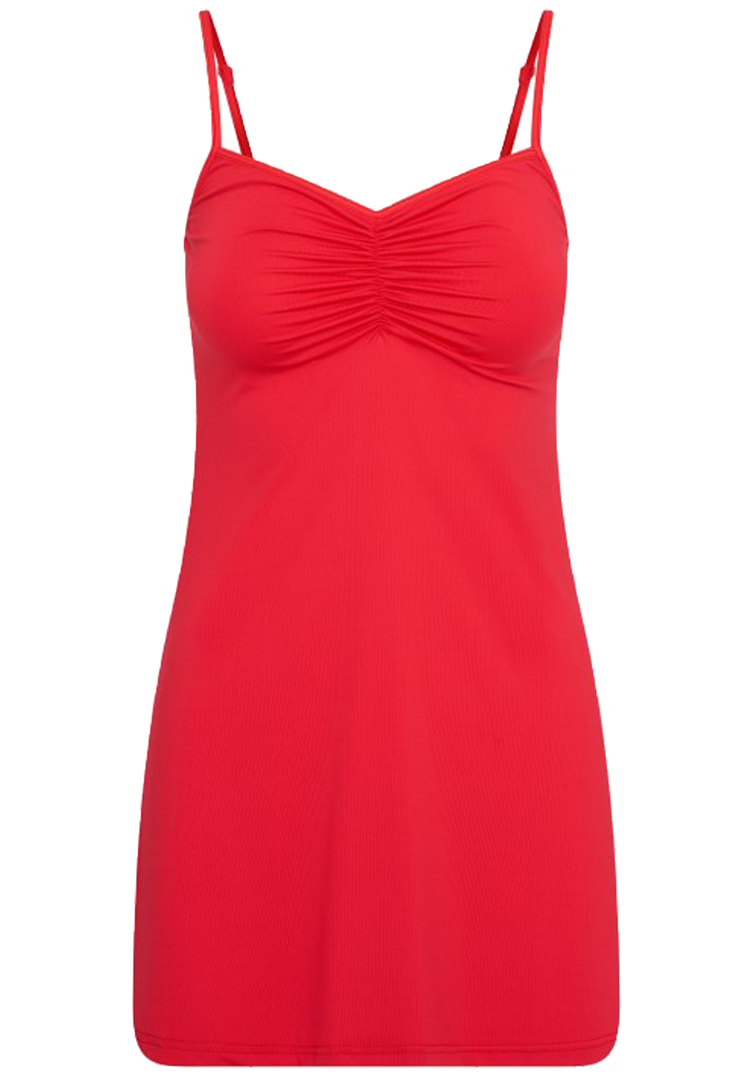RJ Bodywear Pure Color dames jurk (1-pack), onderjurk met verstelbare bandjes, rood