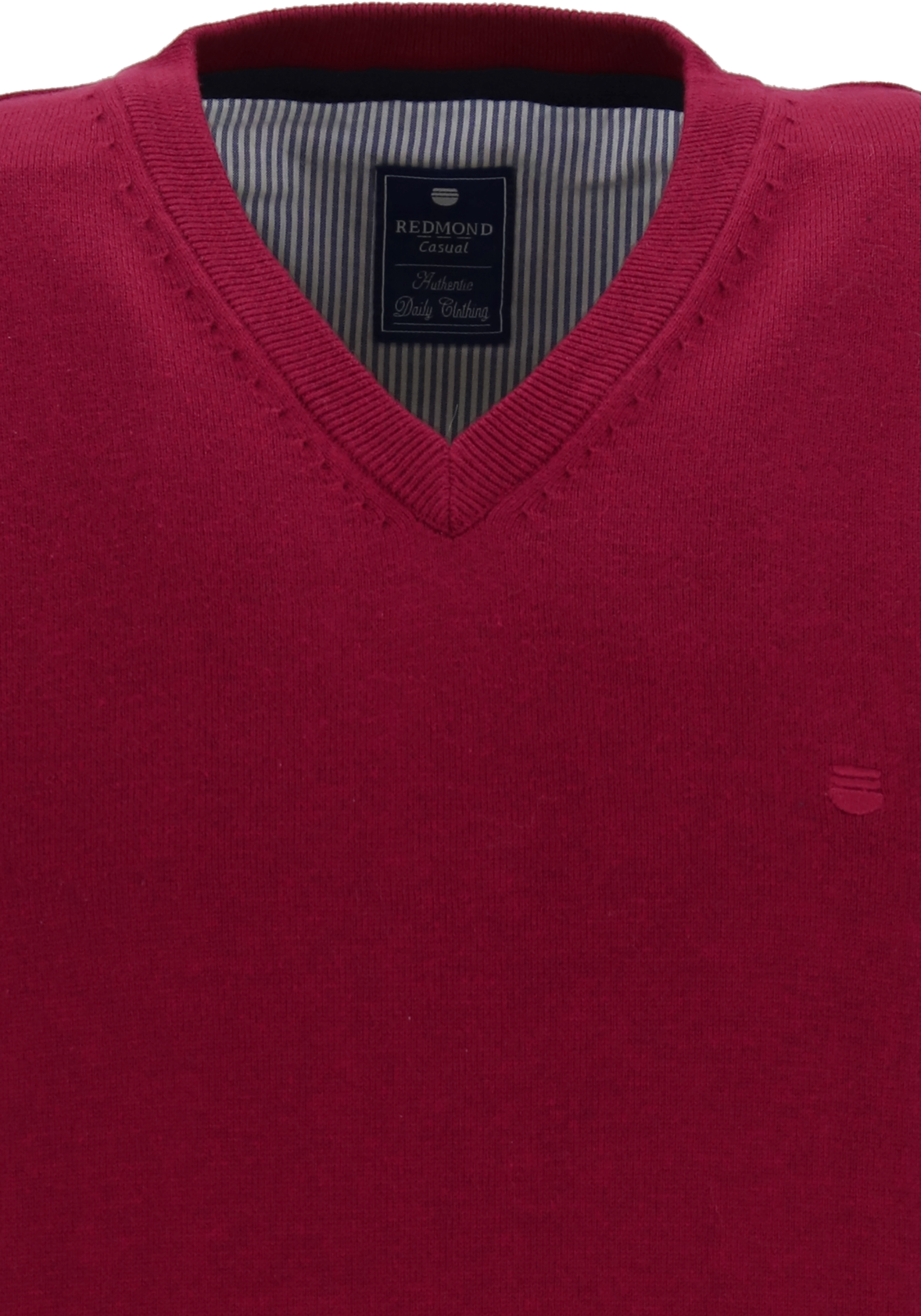Redmond heren spencer katoen, V-hals, bordeaux rood