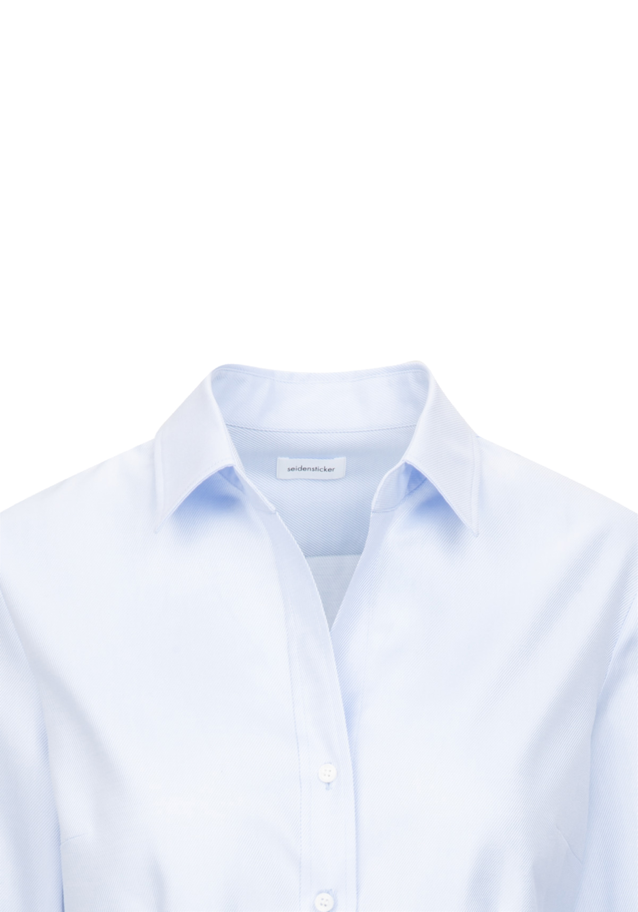Seidensticker dames blouse slim fit, twill, lichtblauw