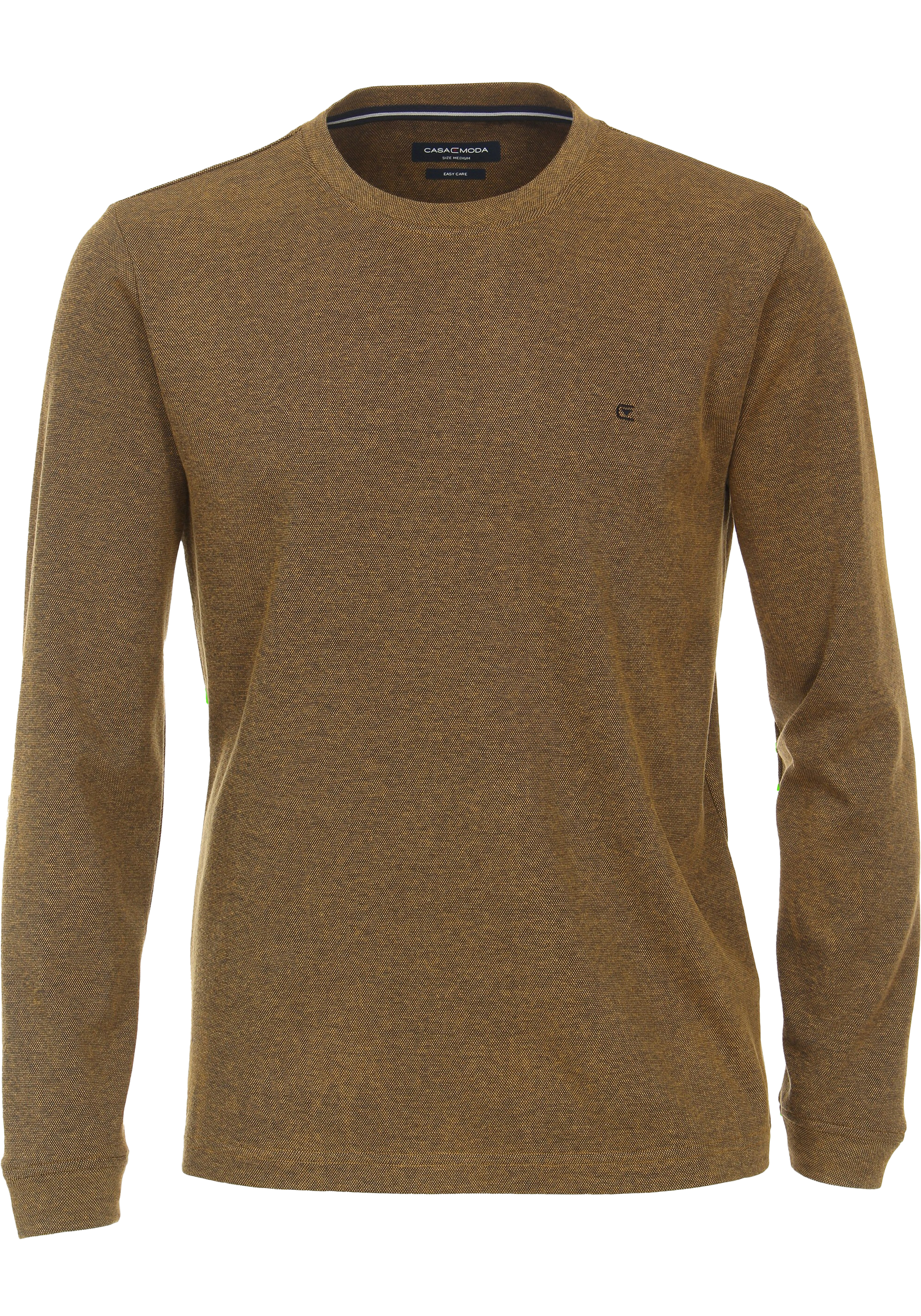 CASA MODA comfort fit T-shirt lange mouw, geel dessin