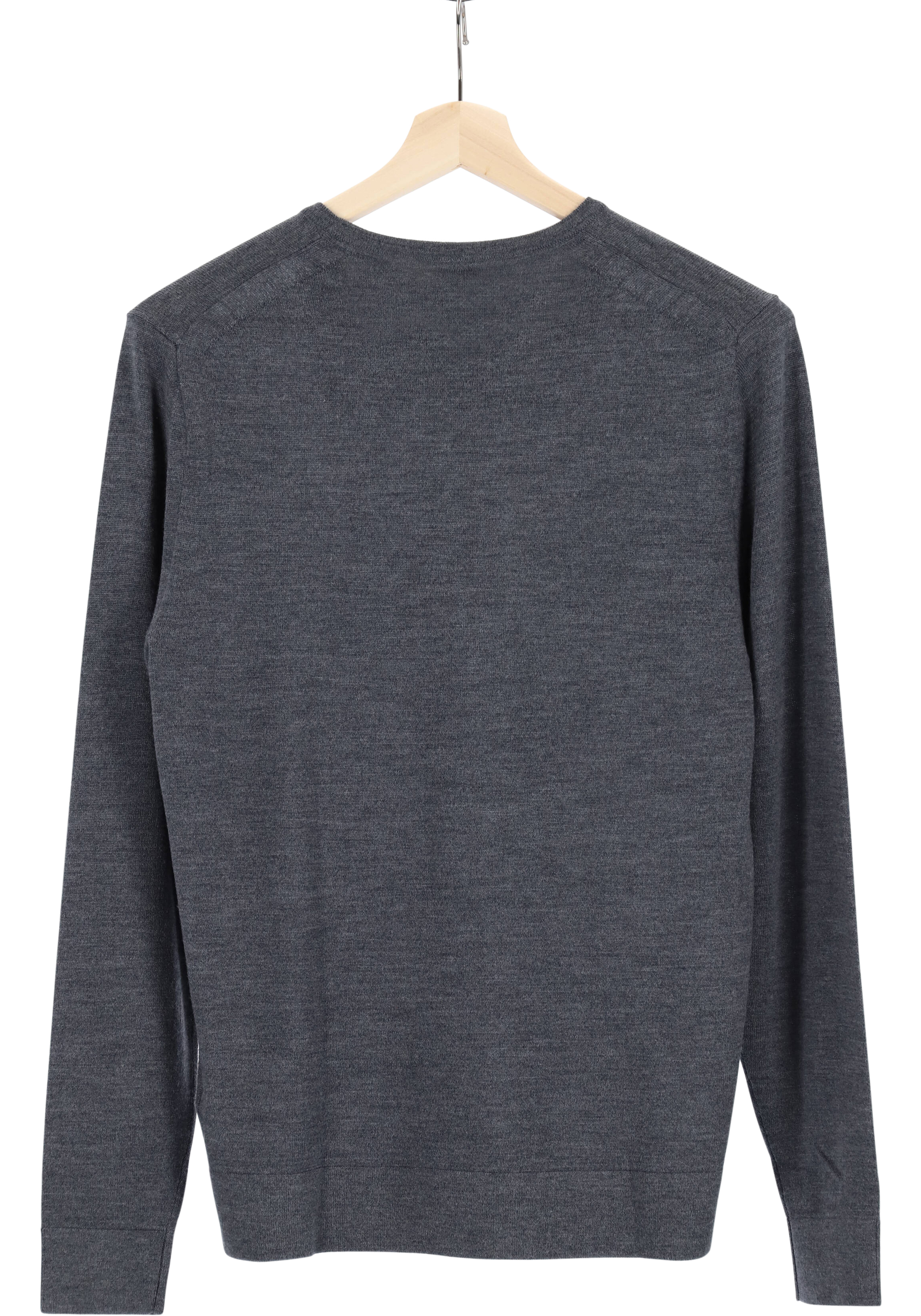 Calvin Klein trui met O-hals wol, antraciet grijs melange