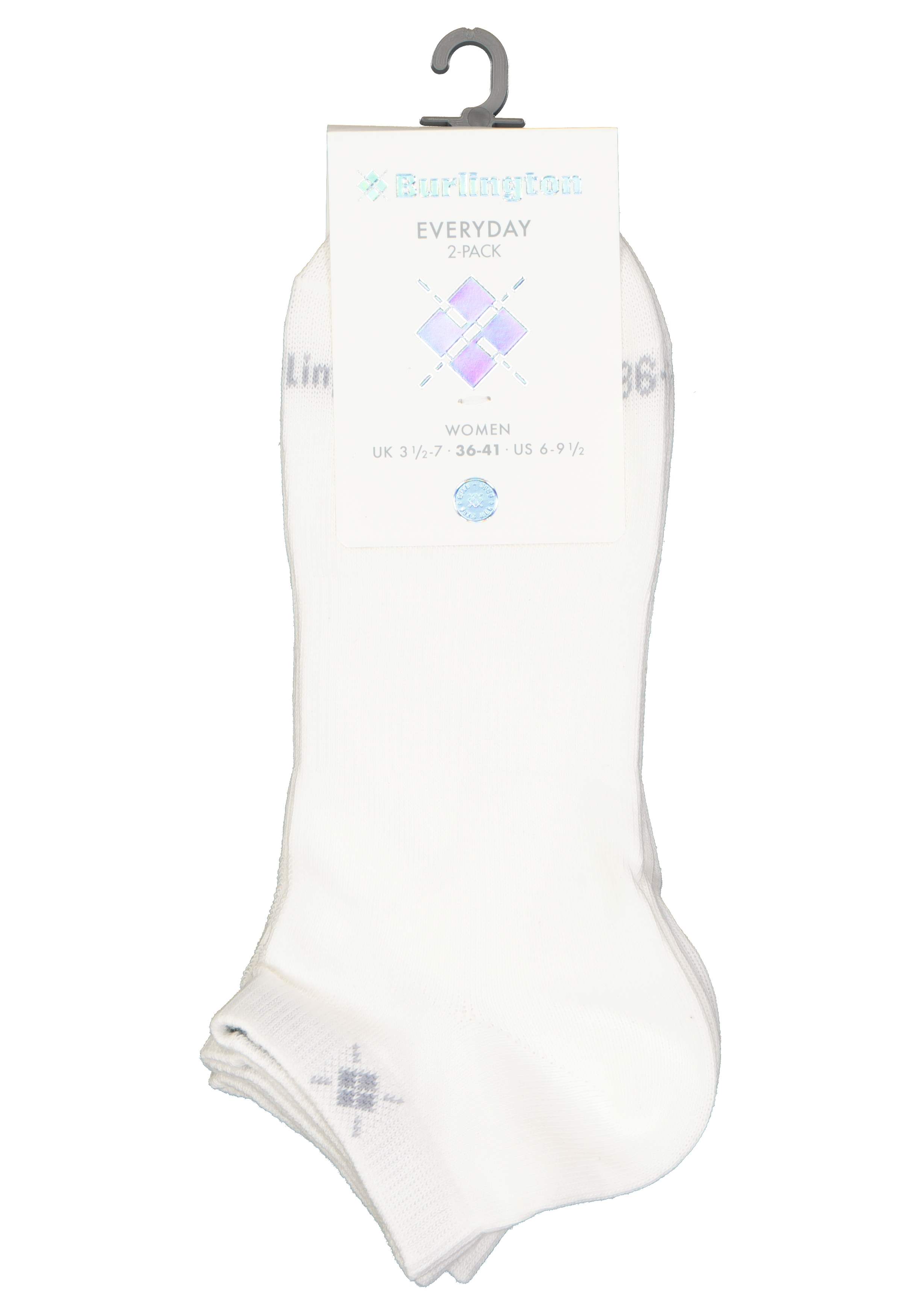 Burlington Everyday dames enkelsokken (2-pack), katoen, wit