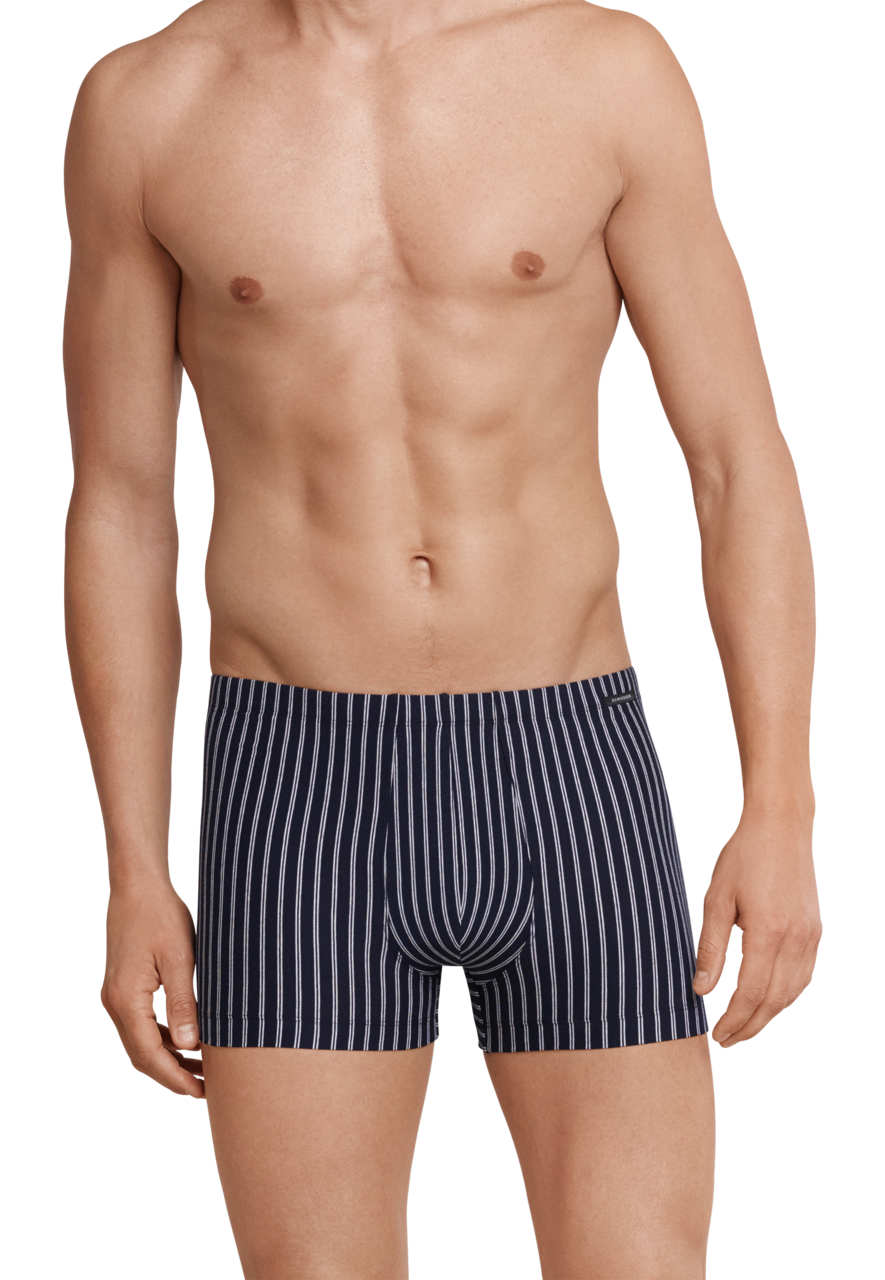 SCHIESSER Selected! Premium boxer (1-pack), heren short donkerblauw gestreept