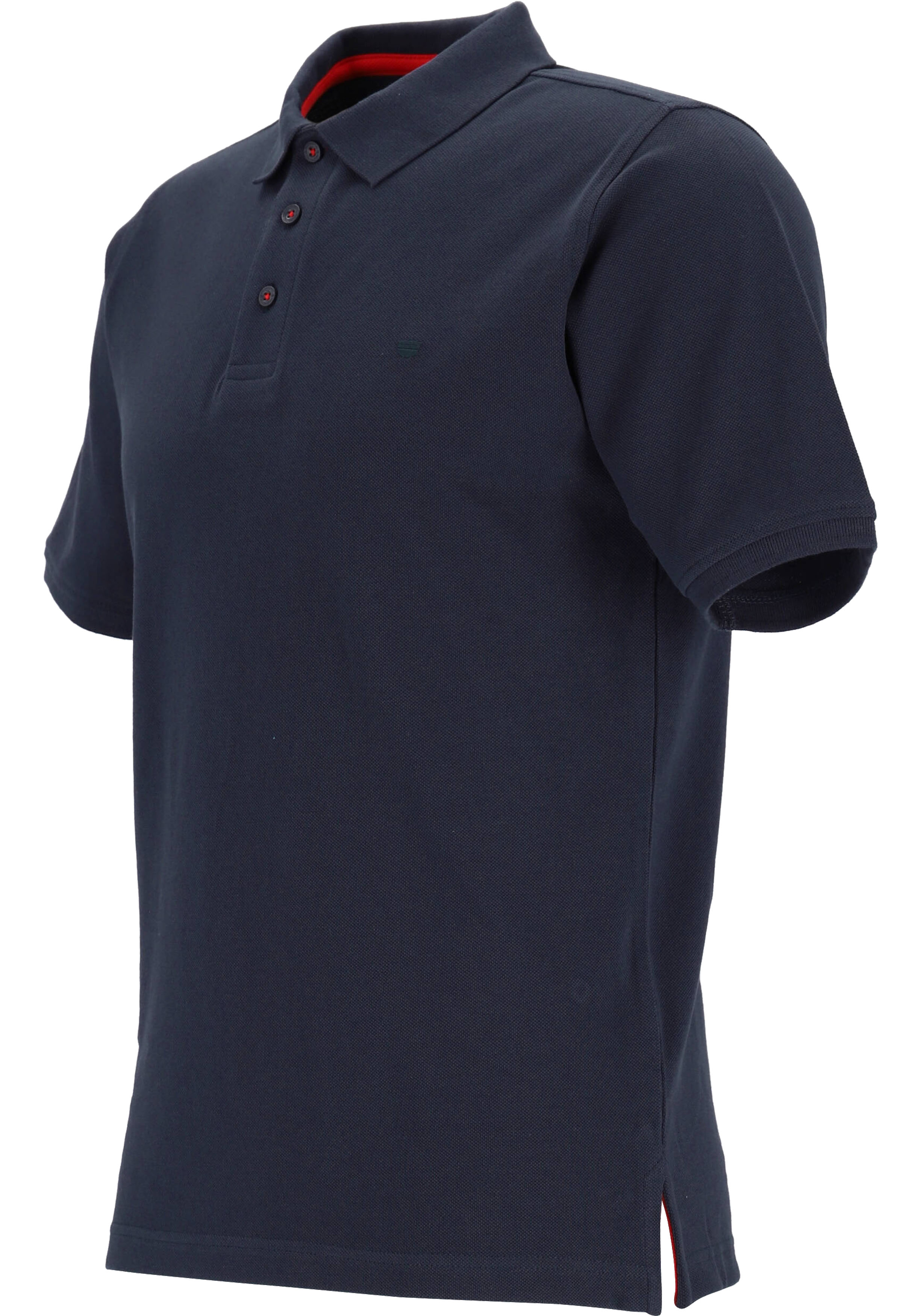Redmond modern fit poloshirt, donkerblauw (rood contrast)