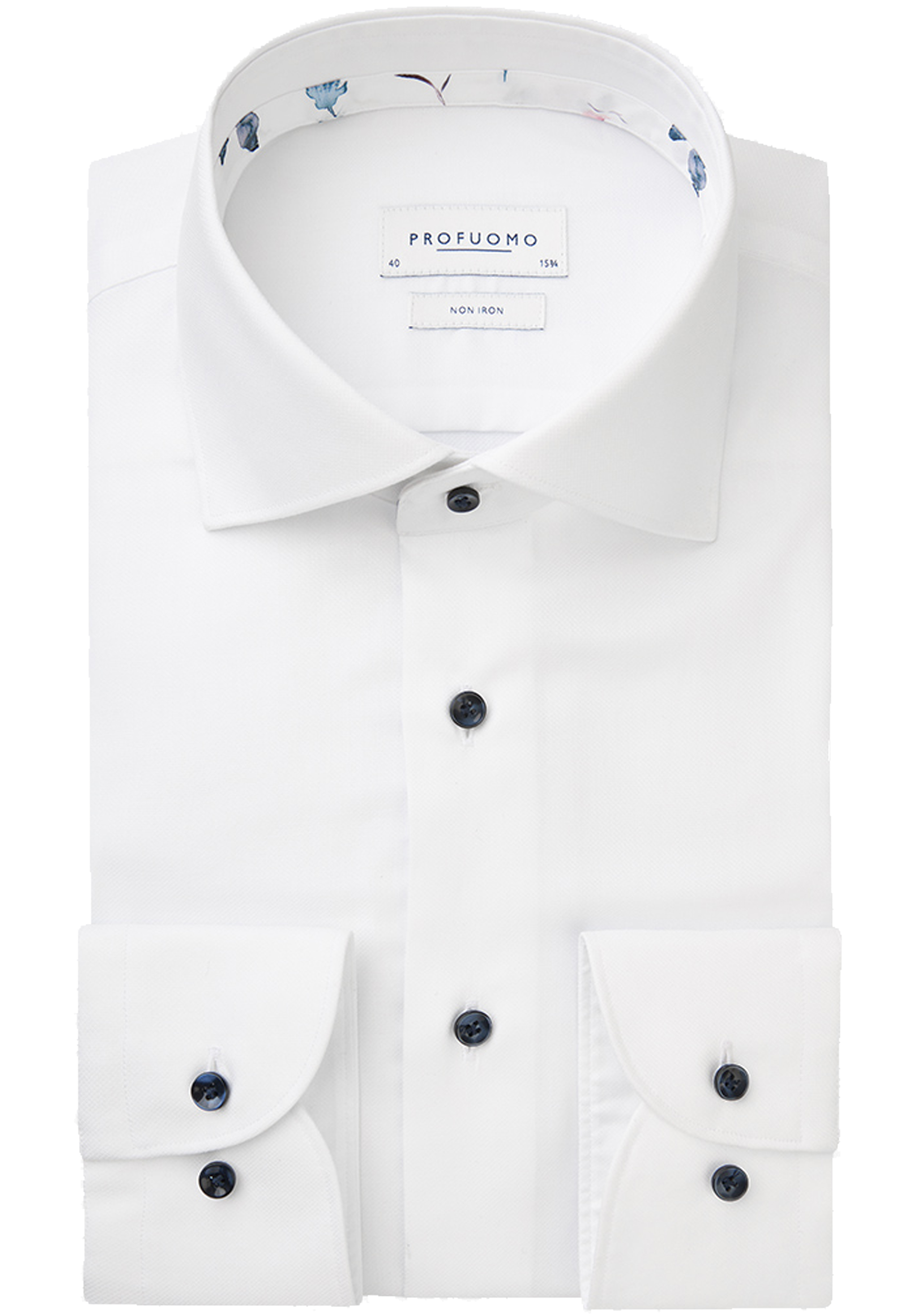 Profuomo slim fit heren overhemd, dobby, wit