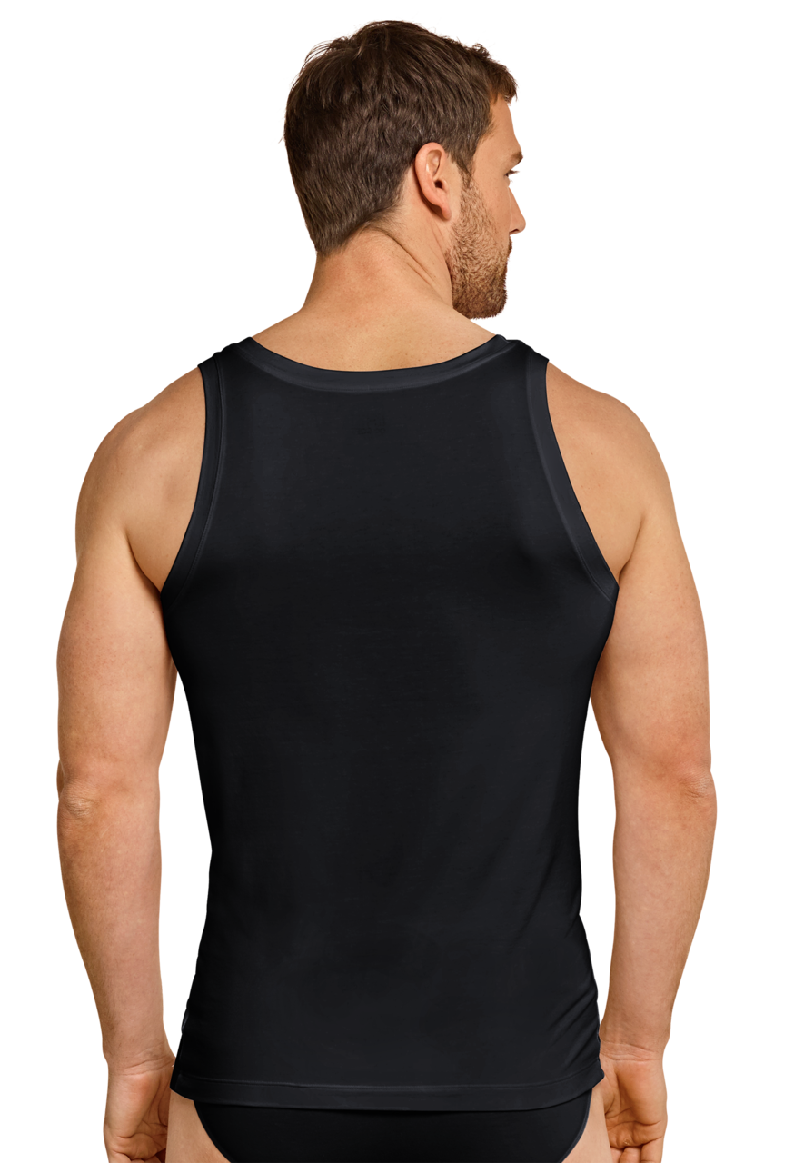 SCHIESSER Long Life Soft singlet (1-pack), heren shirt mouwloos blauwzwart