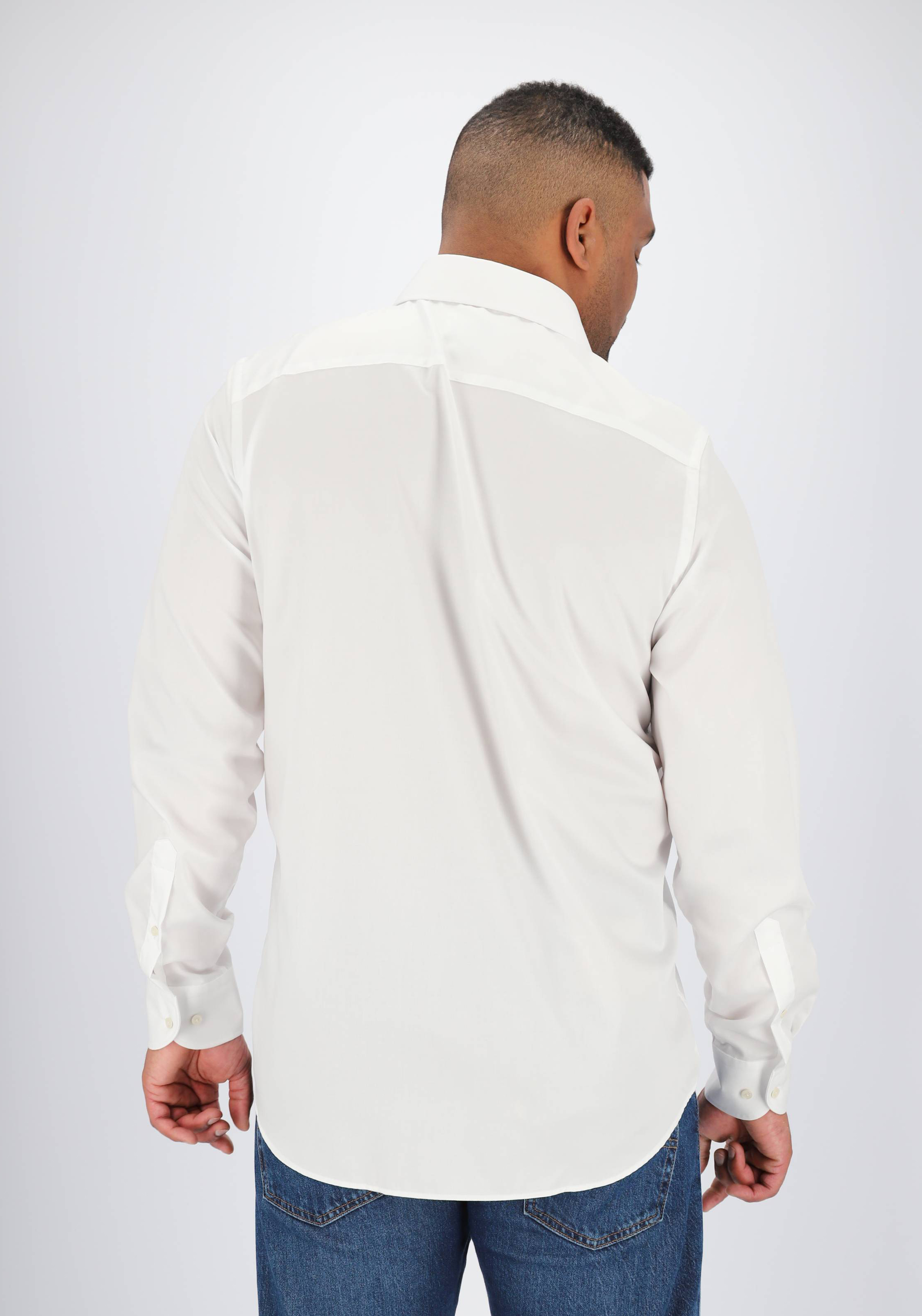 Profuomo regular fit overhemd, fine twill, wit