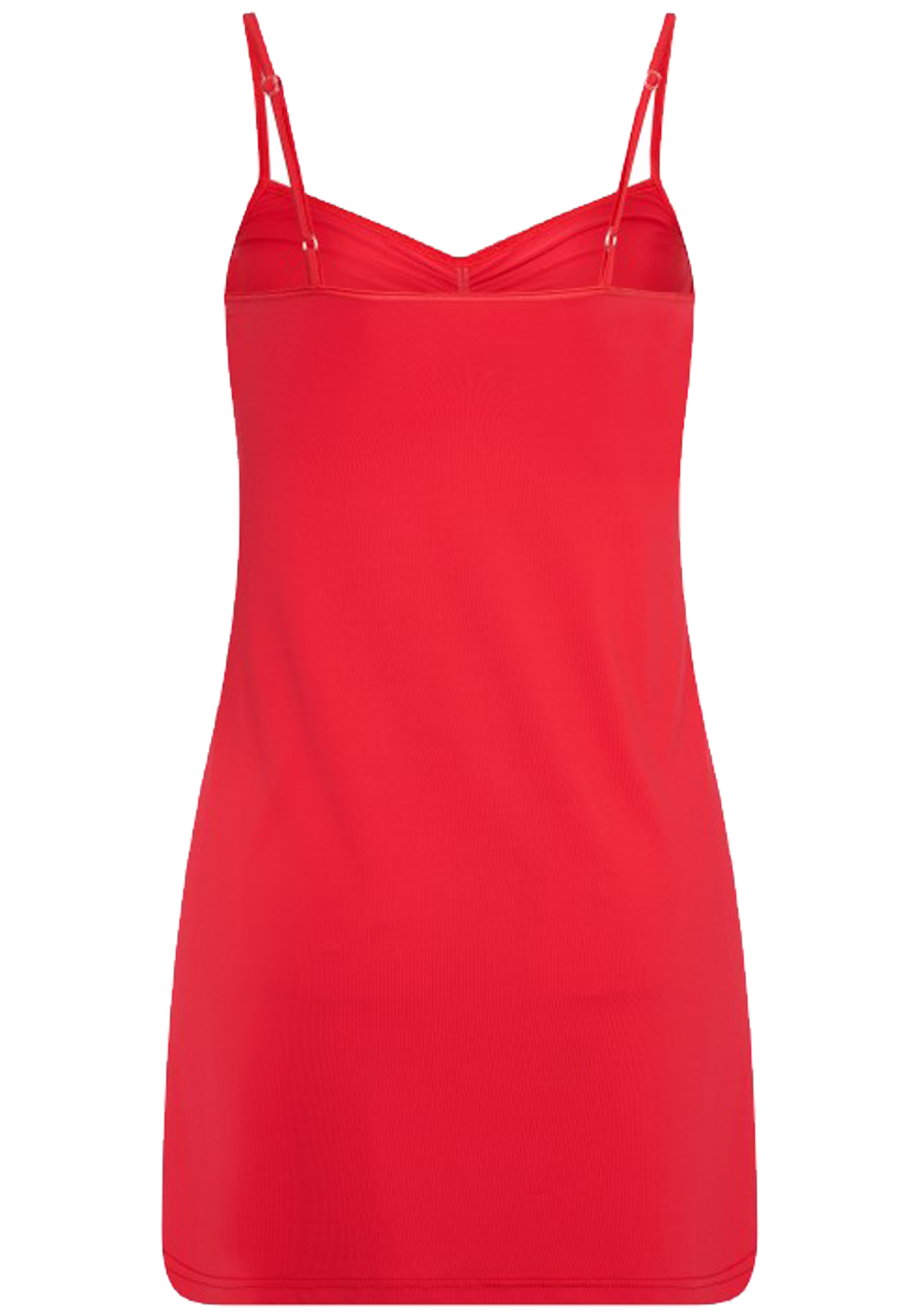 RJ Bodywear Pure Color dames jurk (1-pack), onderjurk met verstelbare bandjes, rood