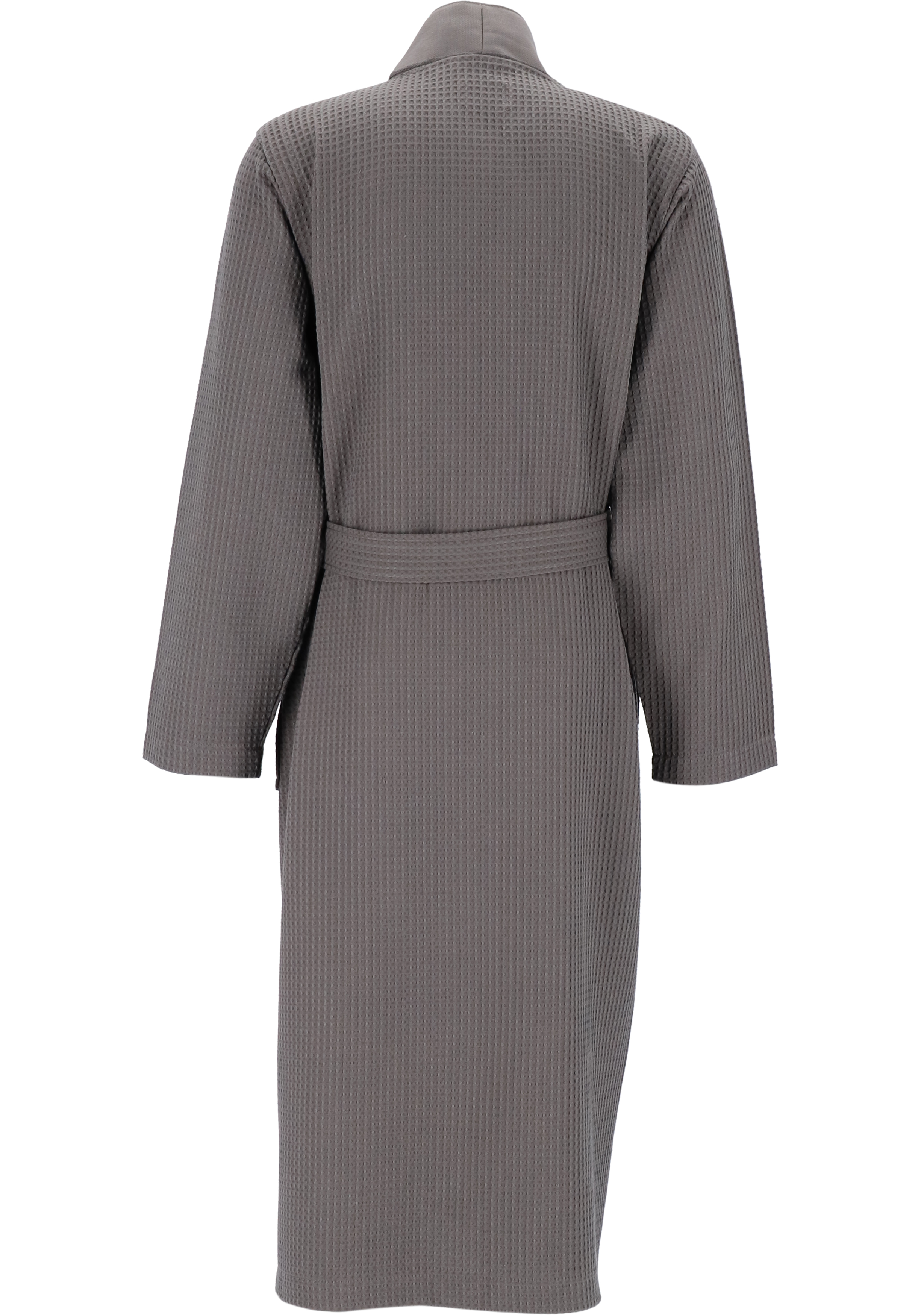 BOSS Waffle Kimono, heren ochtendjas (middeldik), middengrijs