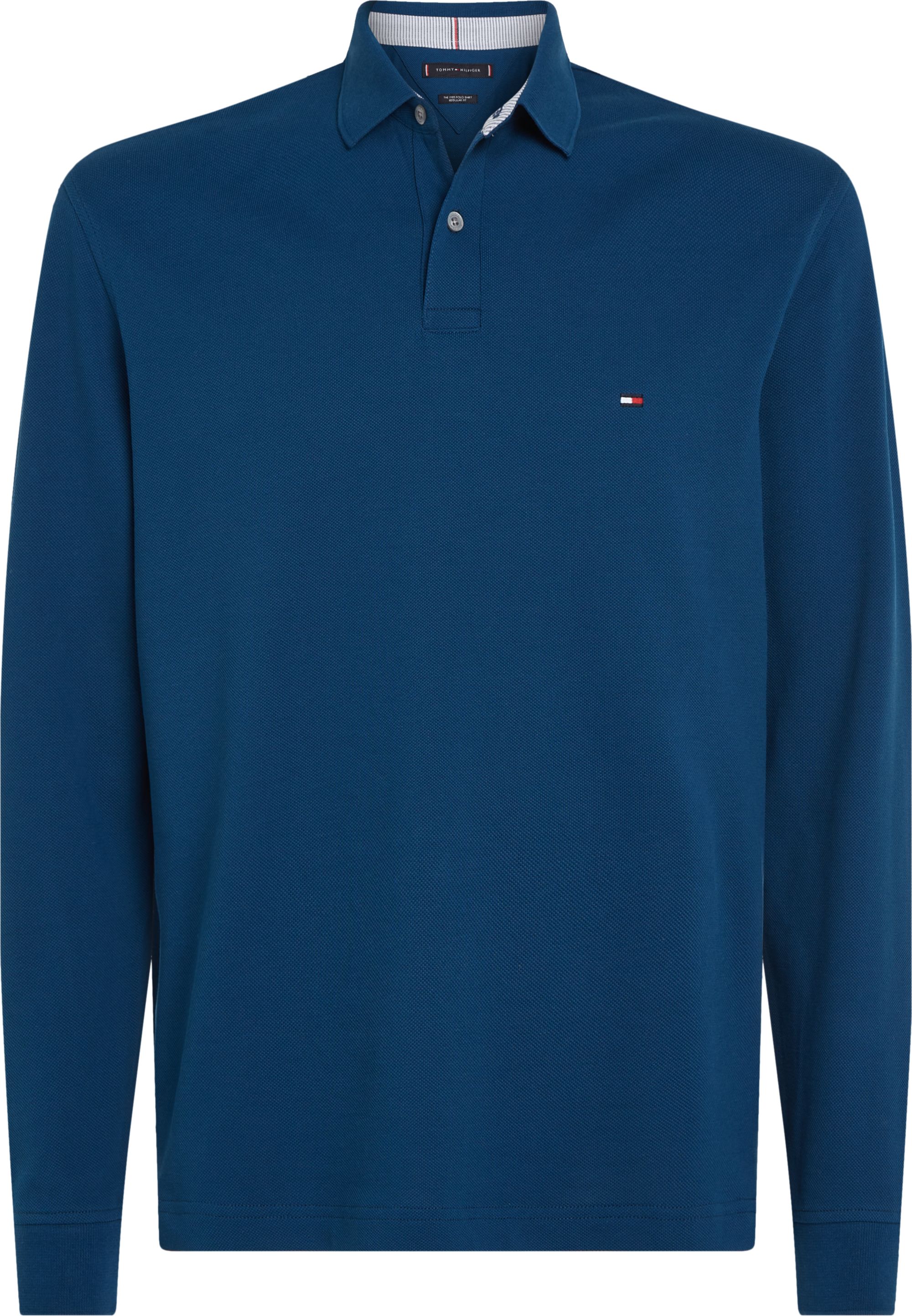 Tommy Hilfiger regular fit heren polo lange mouw, 1985 Regular Ls Polo, blauw