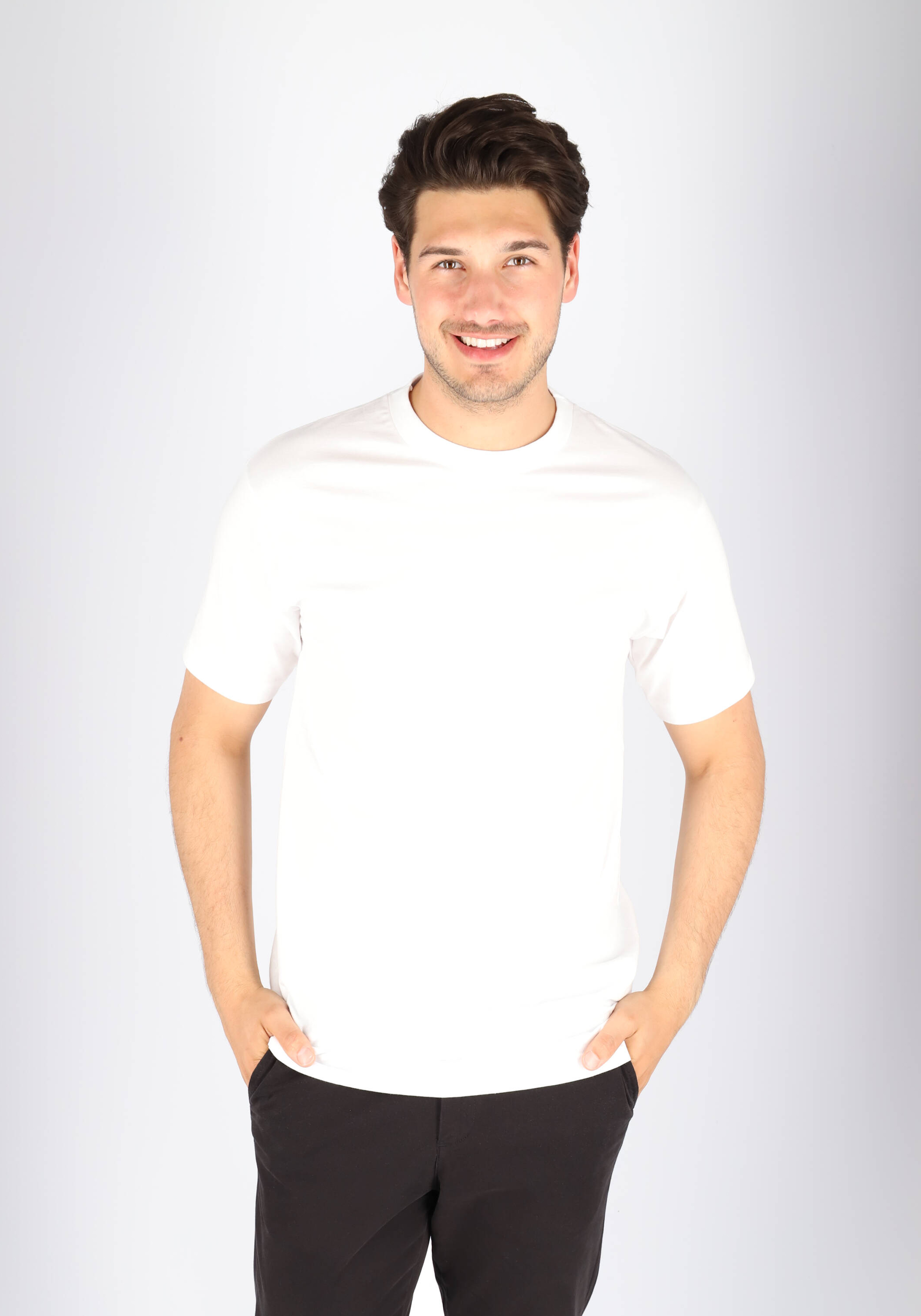 VENT wijd model T-shirt O-hals (2-pack), wit