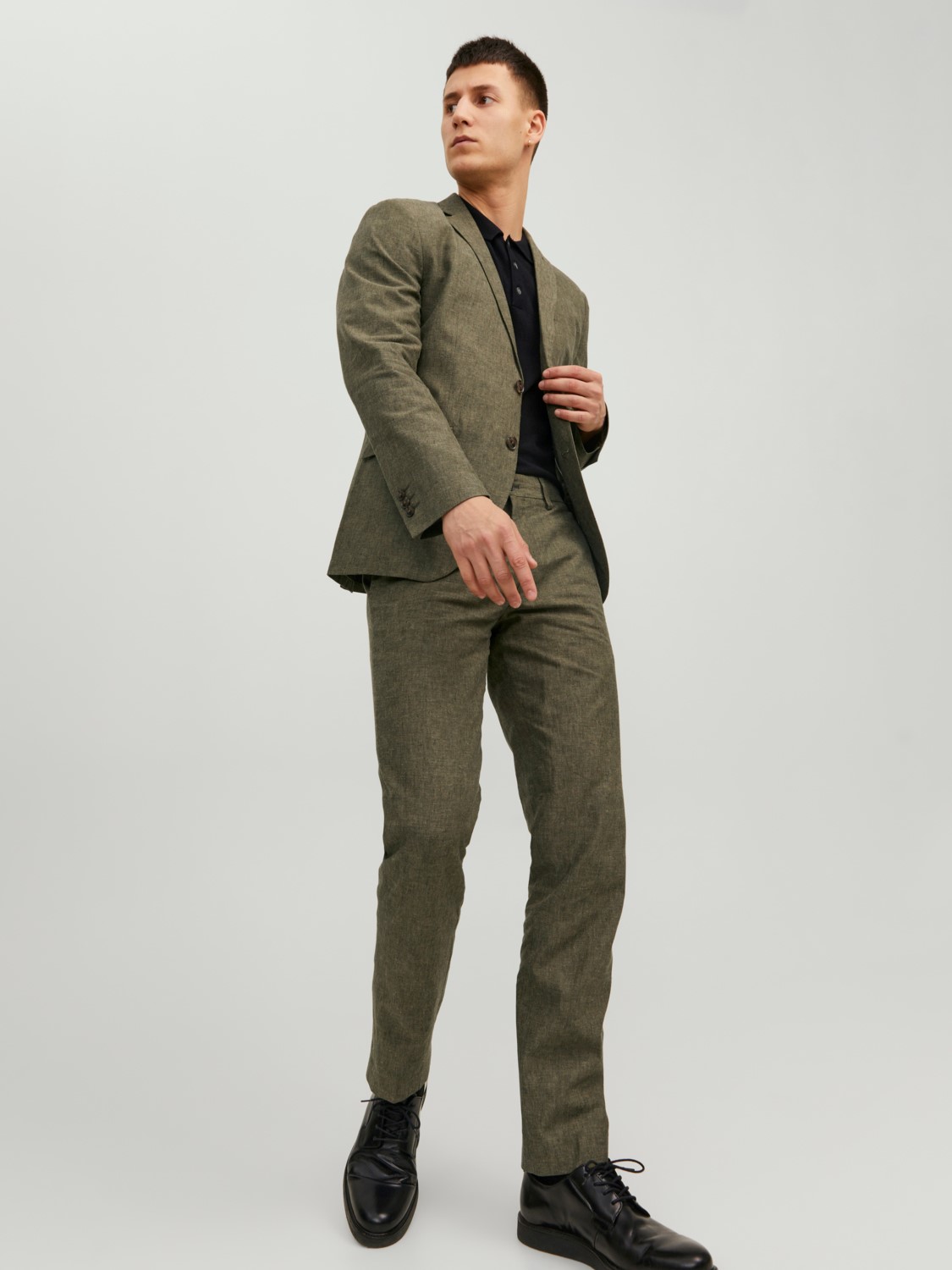 JACK & JONES Riviera Linen Trouser Fit slim fit, heren pantalon, groen