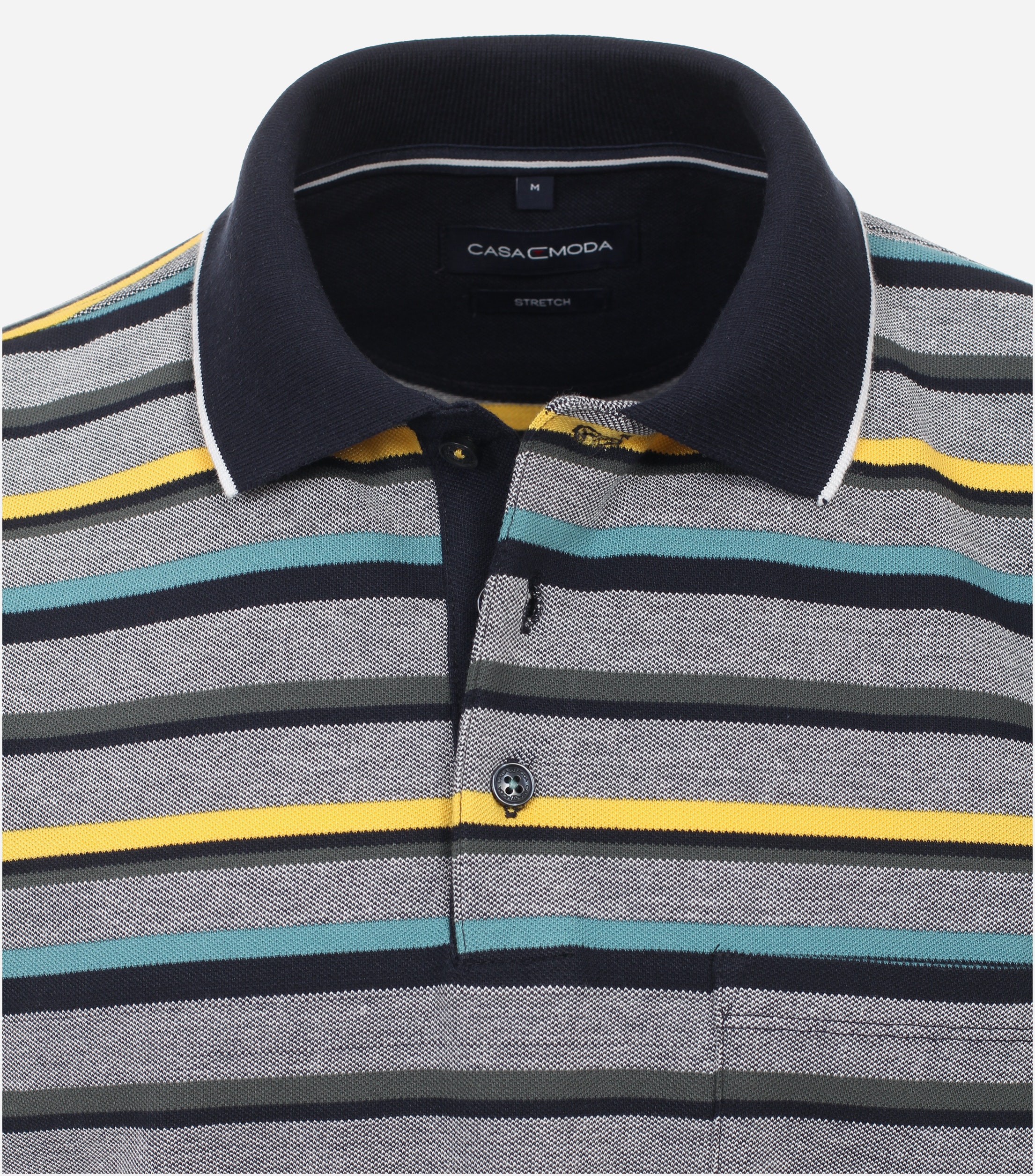 CASA MODA comfort fit heren polo, turquoise