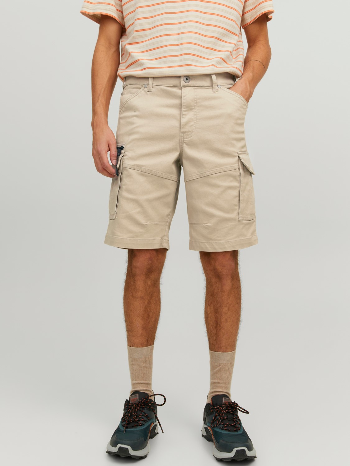 JACK & JONES Dex Cargo Shorts loose fit, heren cargo korte broek, beige