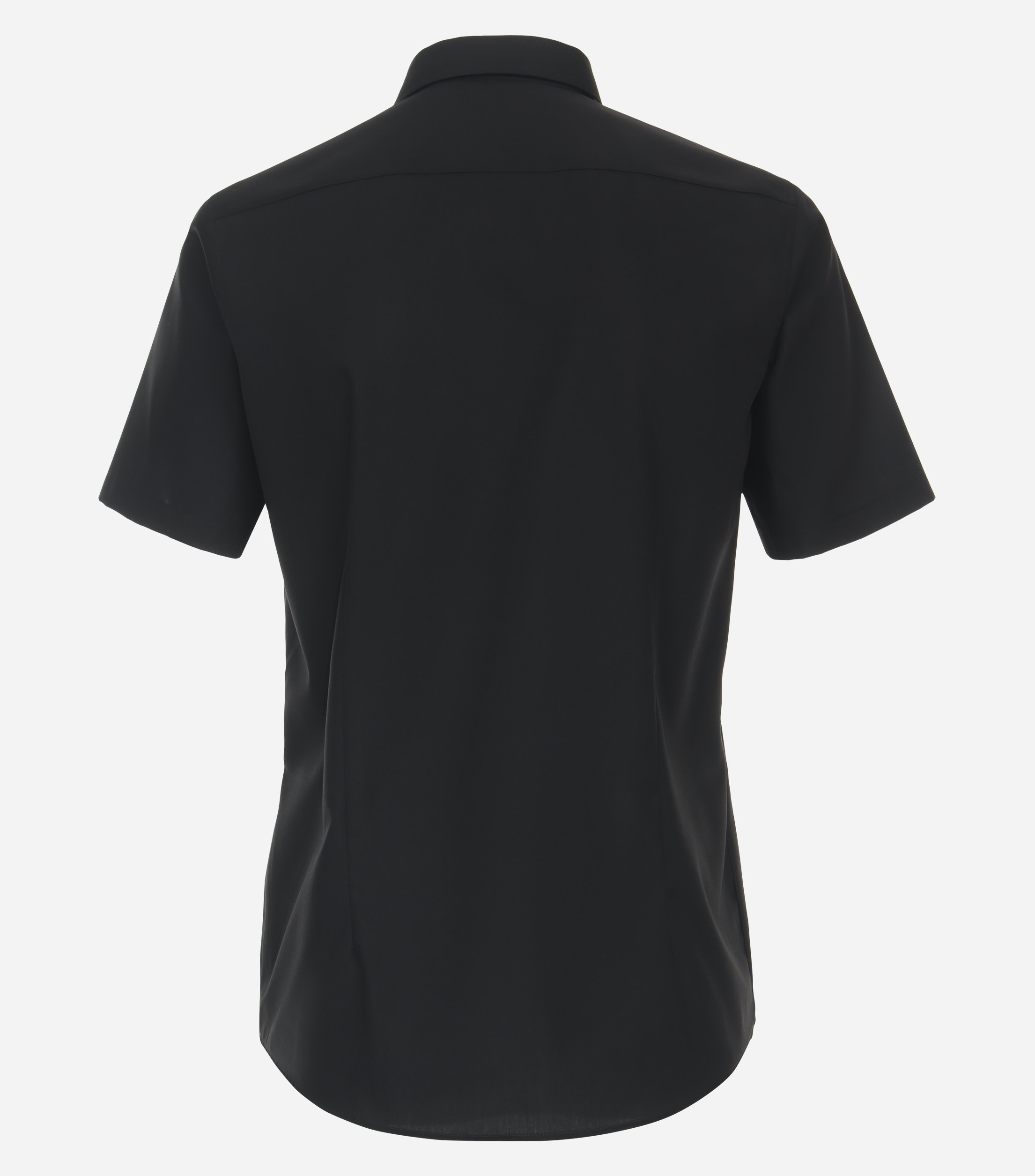 VENTI modern fit overhemd, korte mouw, popeline, zwart
