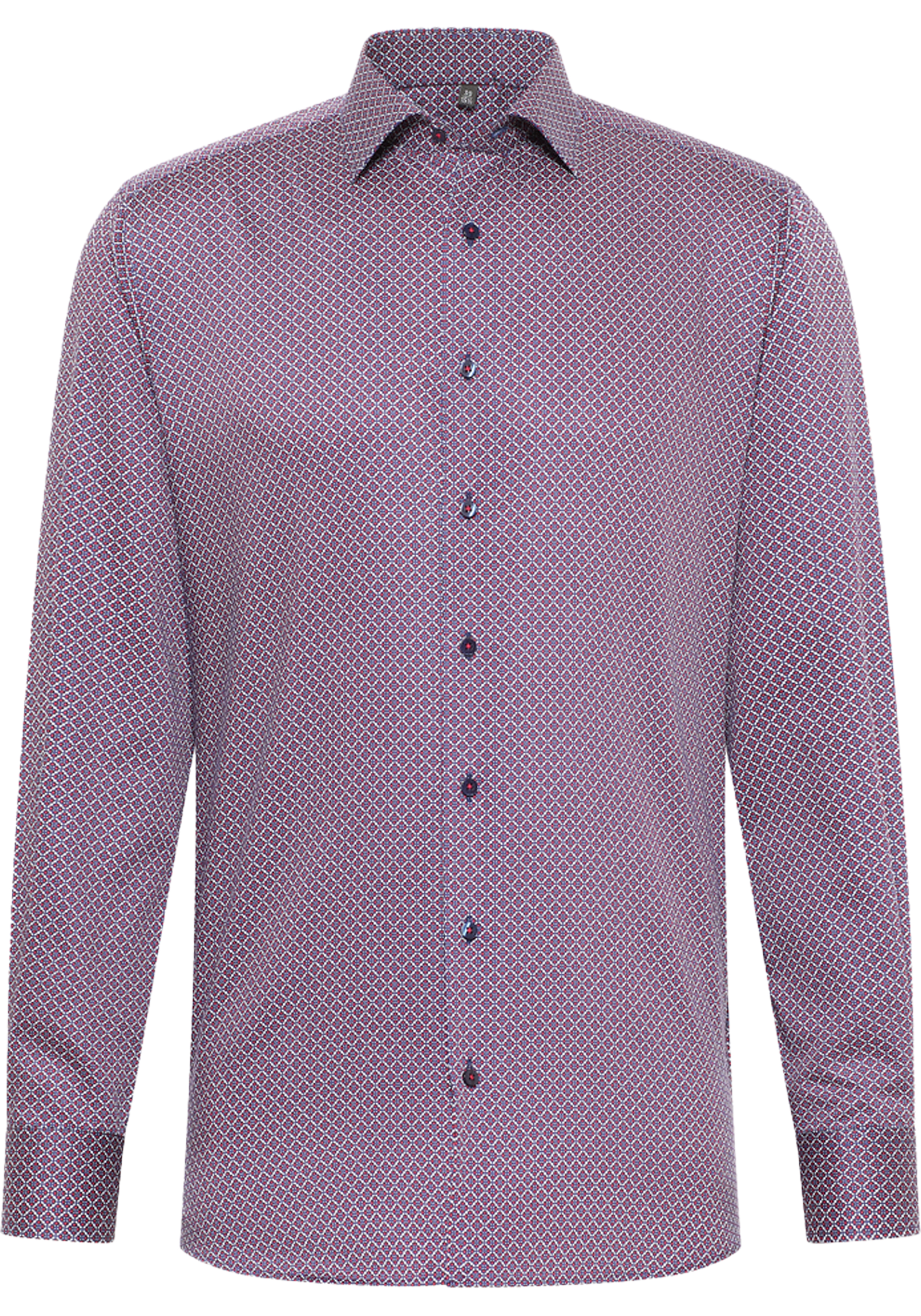 ETERNA modern fit overhemd overhemd, twill, rood, wit en blauw dessin