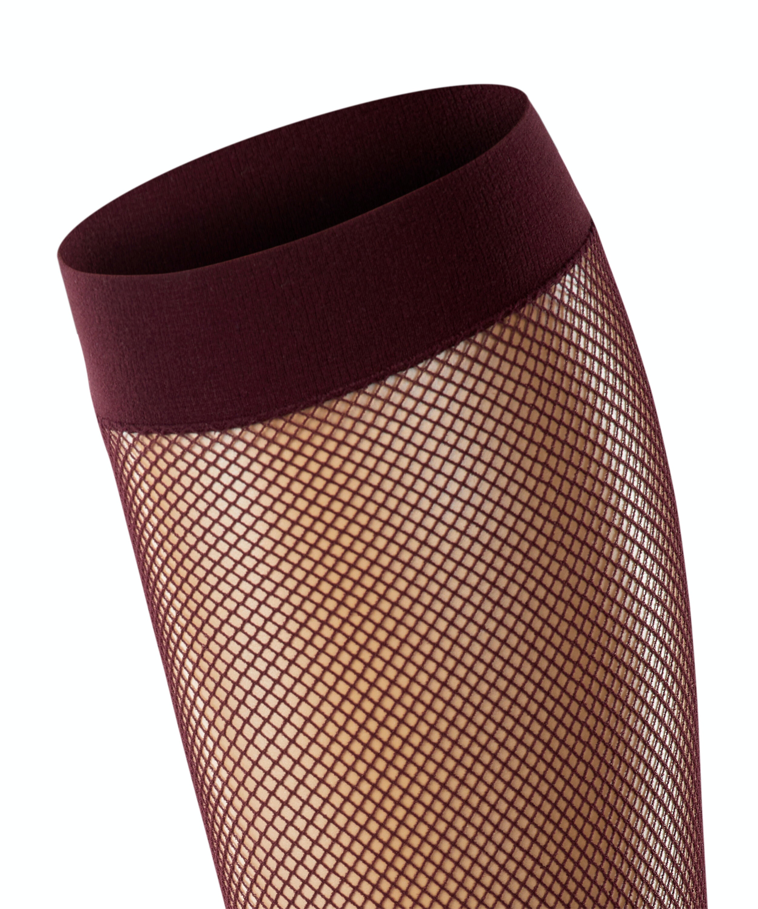 FALKE Net dames kniekousen, donkerrood (barolo)