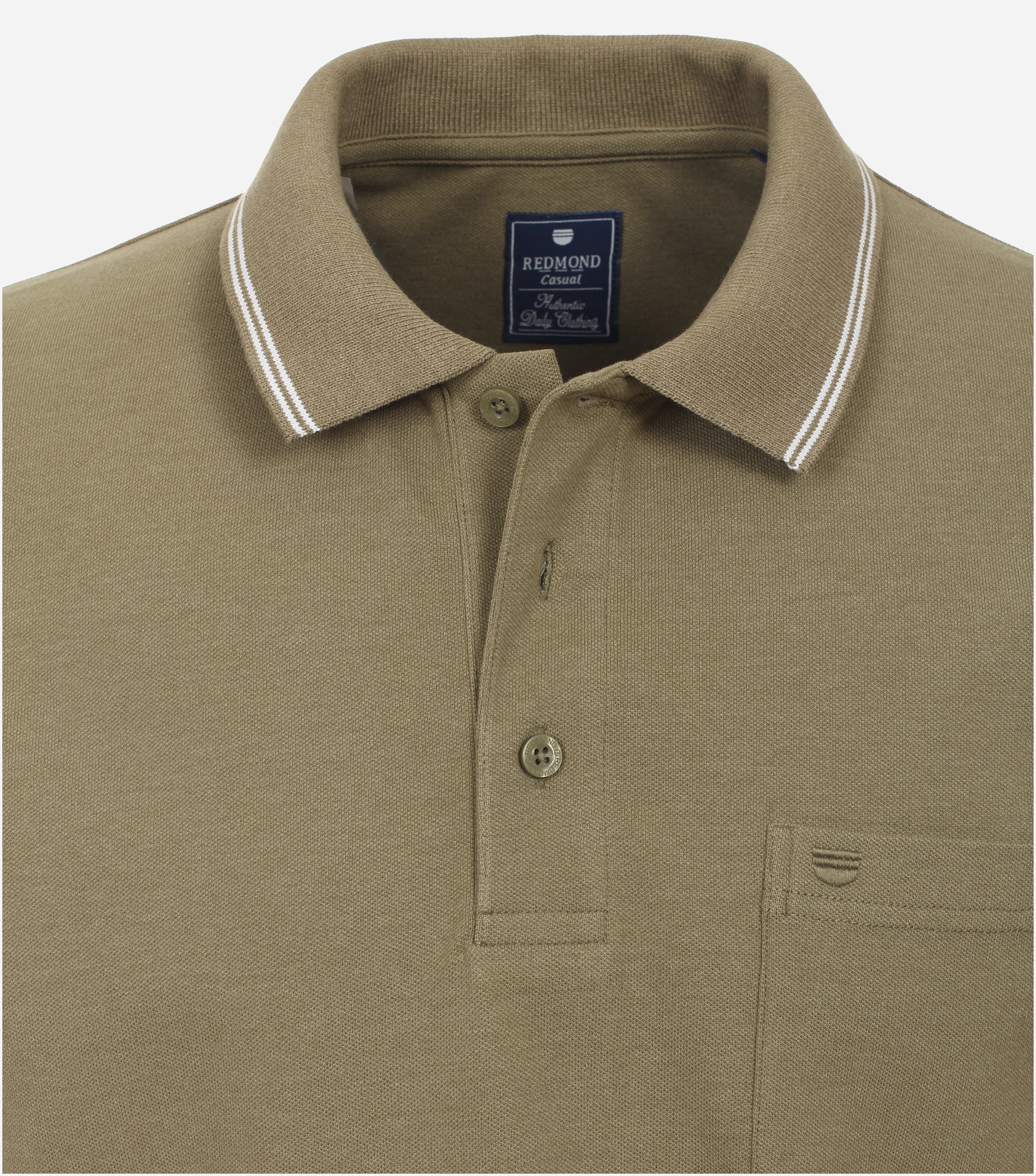 Redmond regular fit heren polo, pique, groen