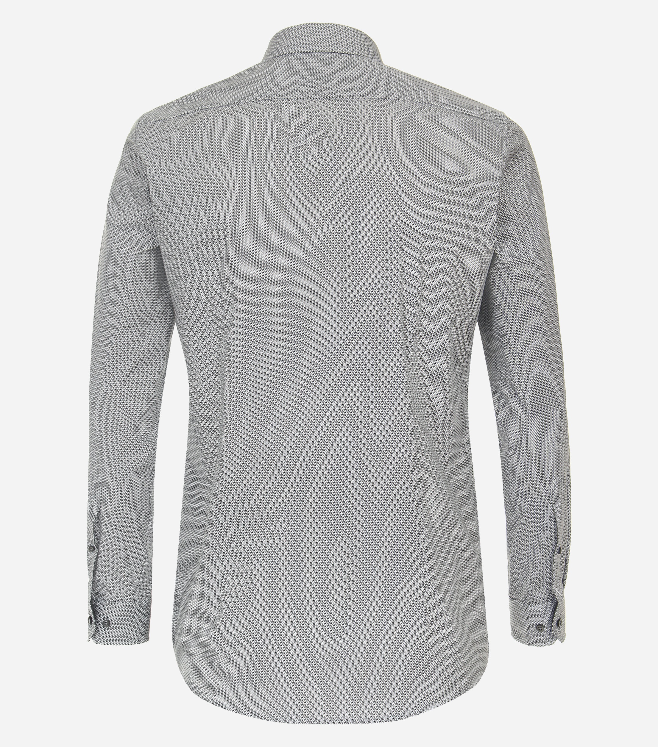VENTI body fit overhemd, popeline, zwart met wit dessin