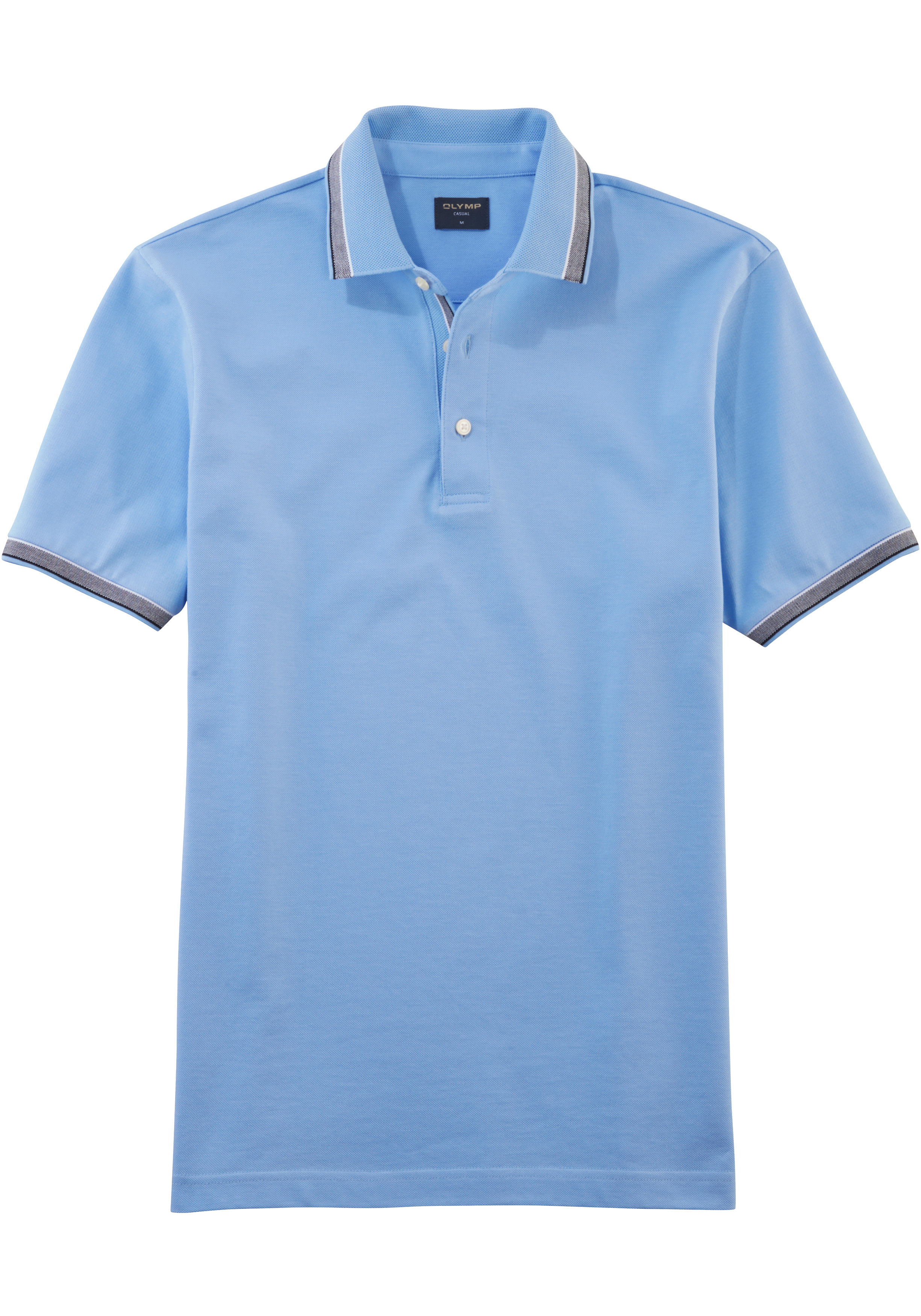 OLYMP Polo Casual, modern fit polo, lichtblauw