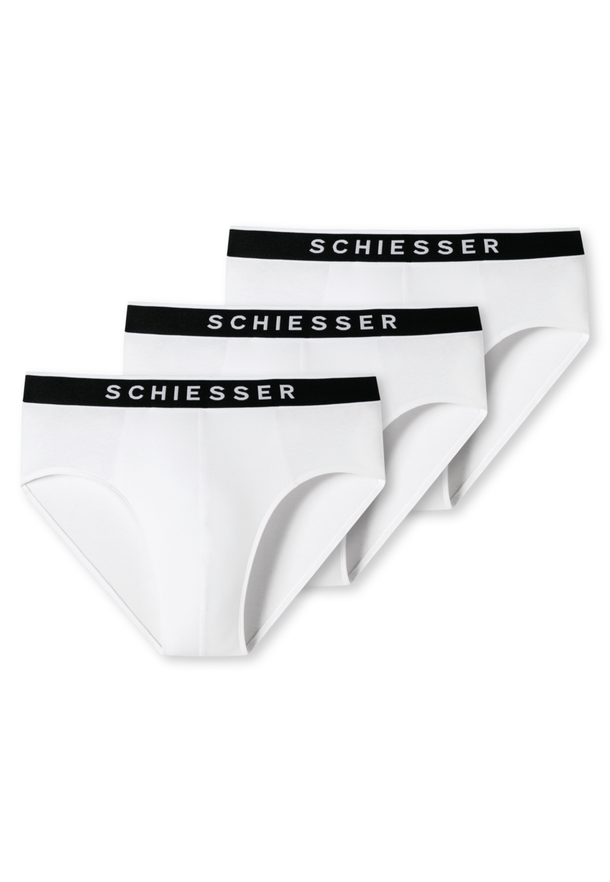 SCHIESSER 95/5 slip (3-pack), heren rioslip biologisch katoen geweven elastische tailleband wit