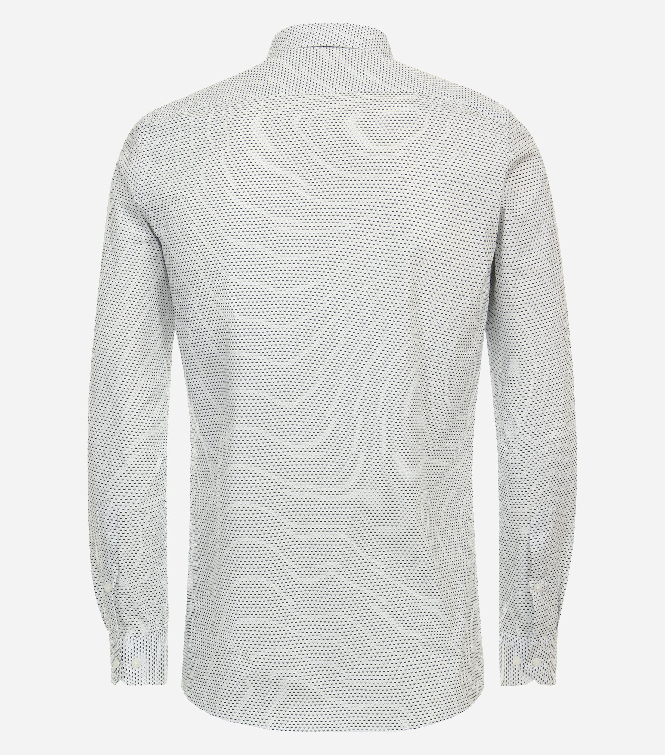 Redmond slim fit overhemd, popeline, wit met blauw dessin