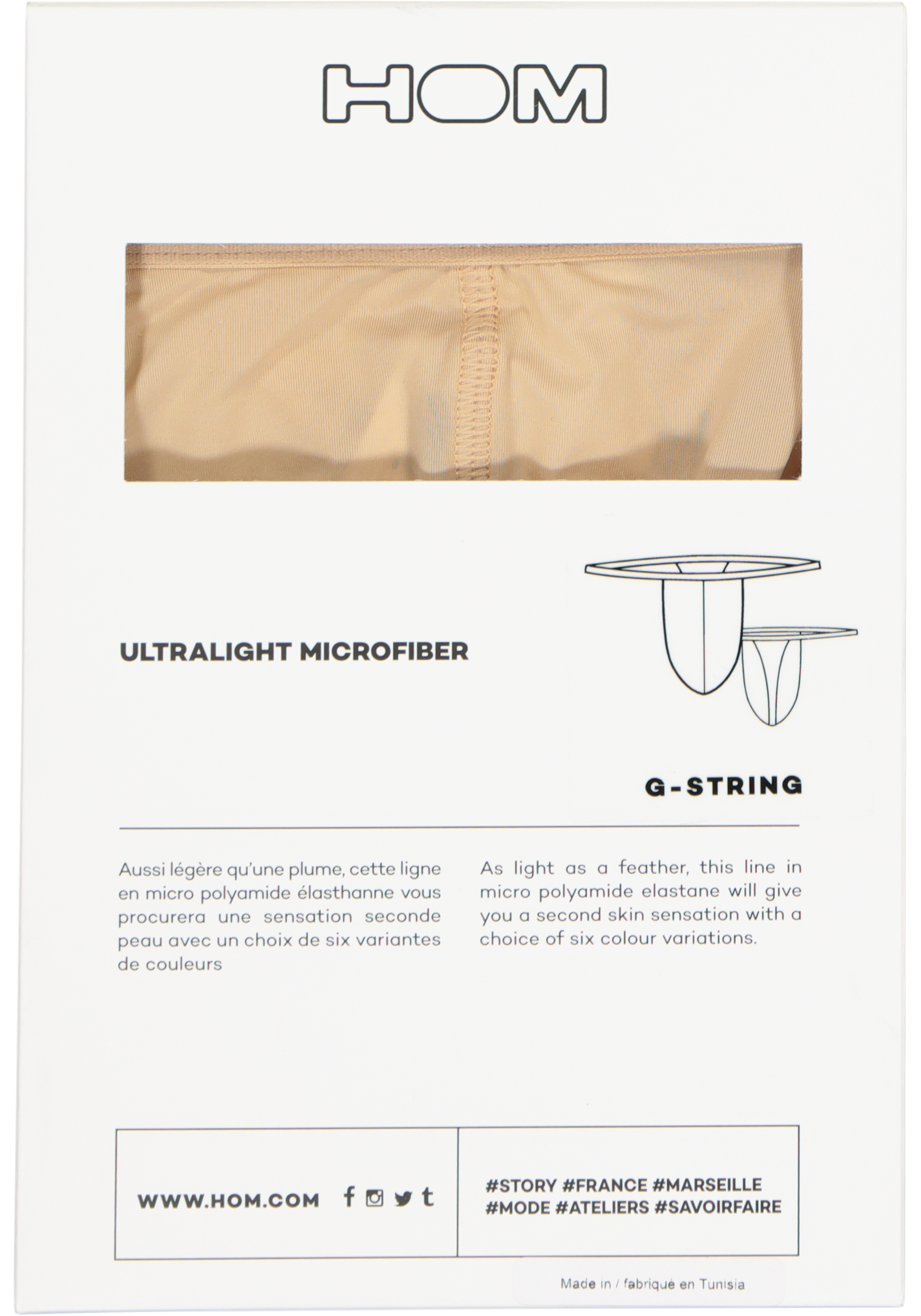 HOM Plume g-string (1-pack), heren string, beige
