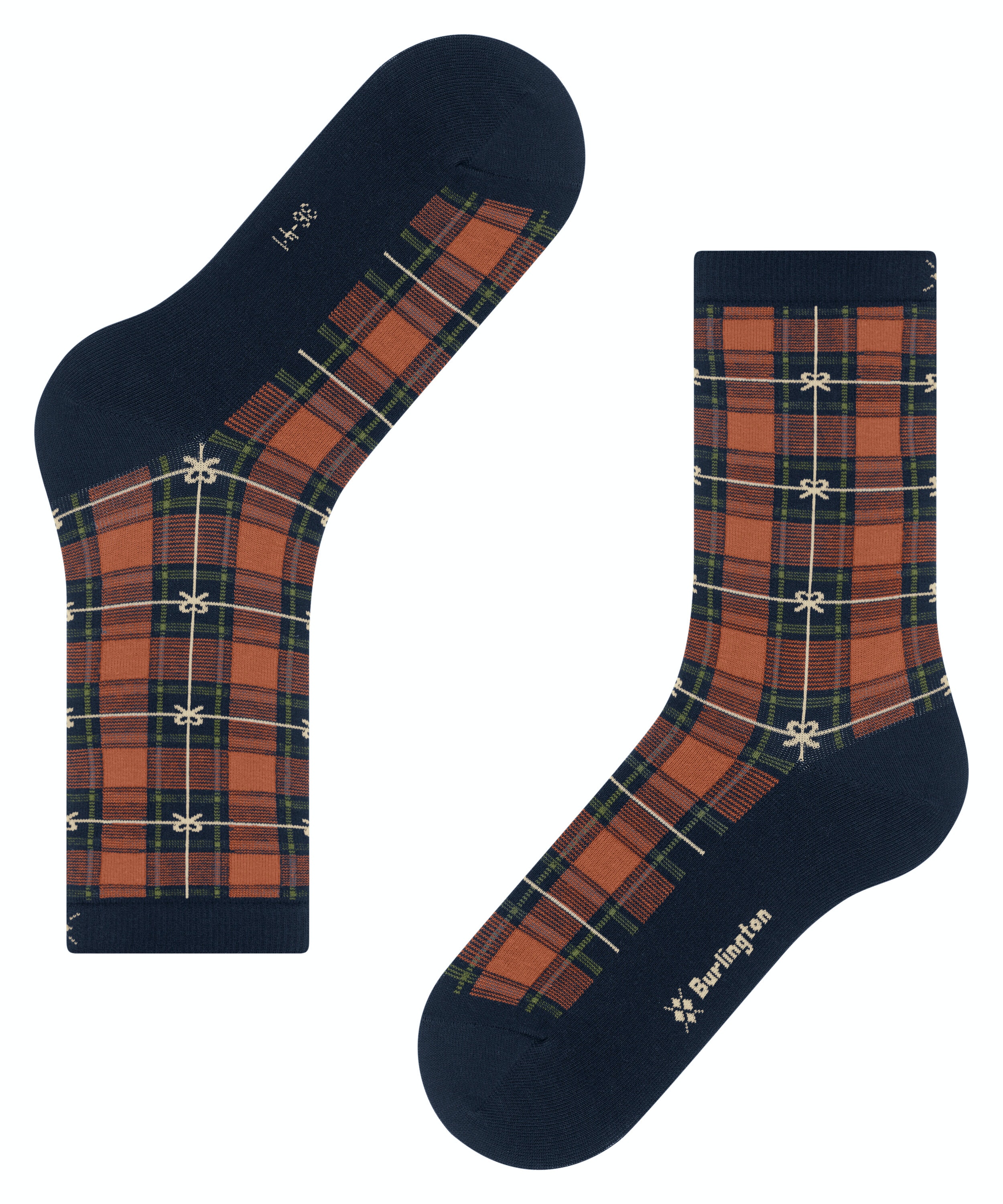 Burlington X-Mas Tartan damessokken, blauw (marine)