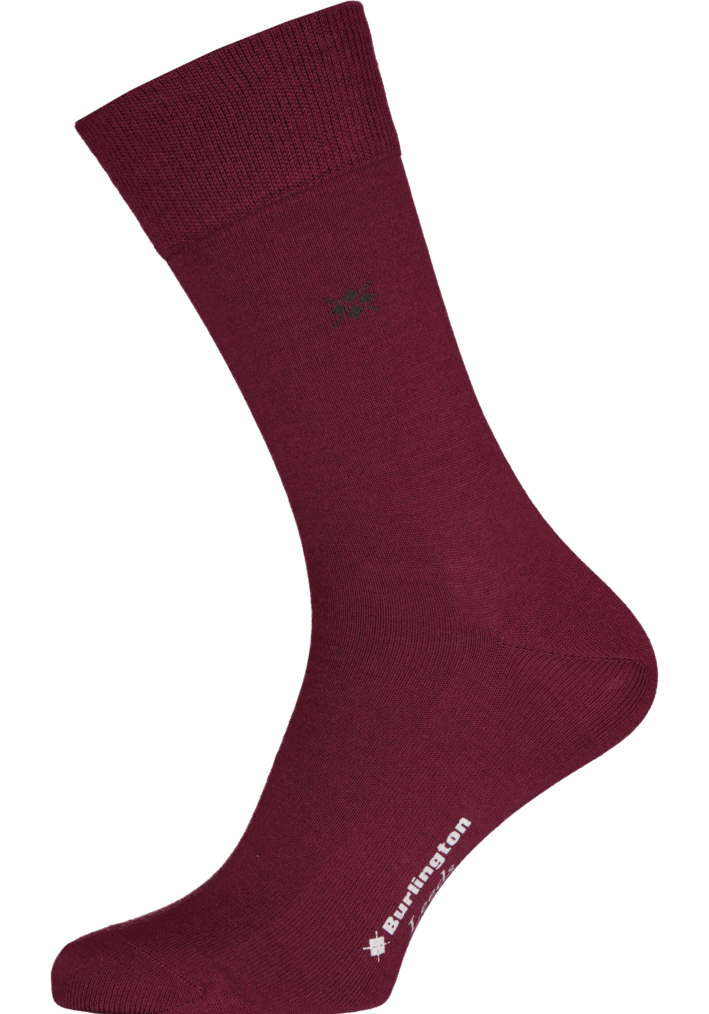 Burlington Leeds herensokken, wol, merlot donkerrood